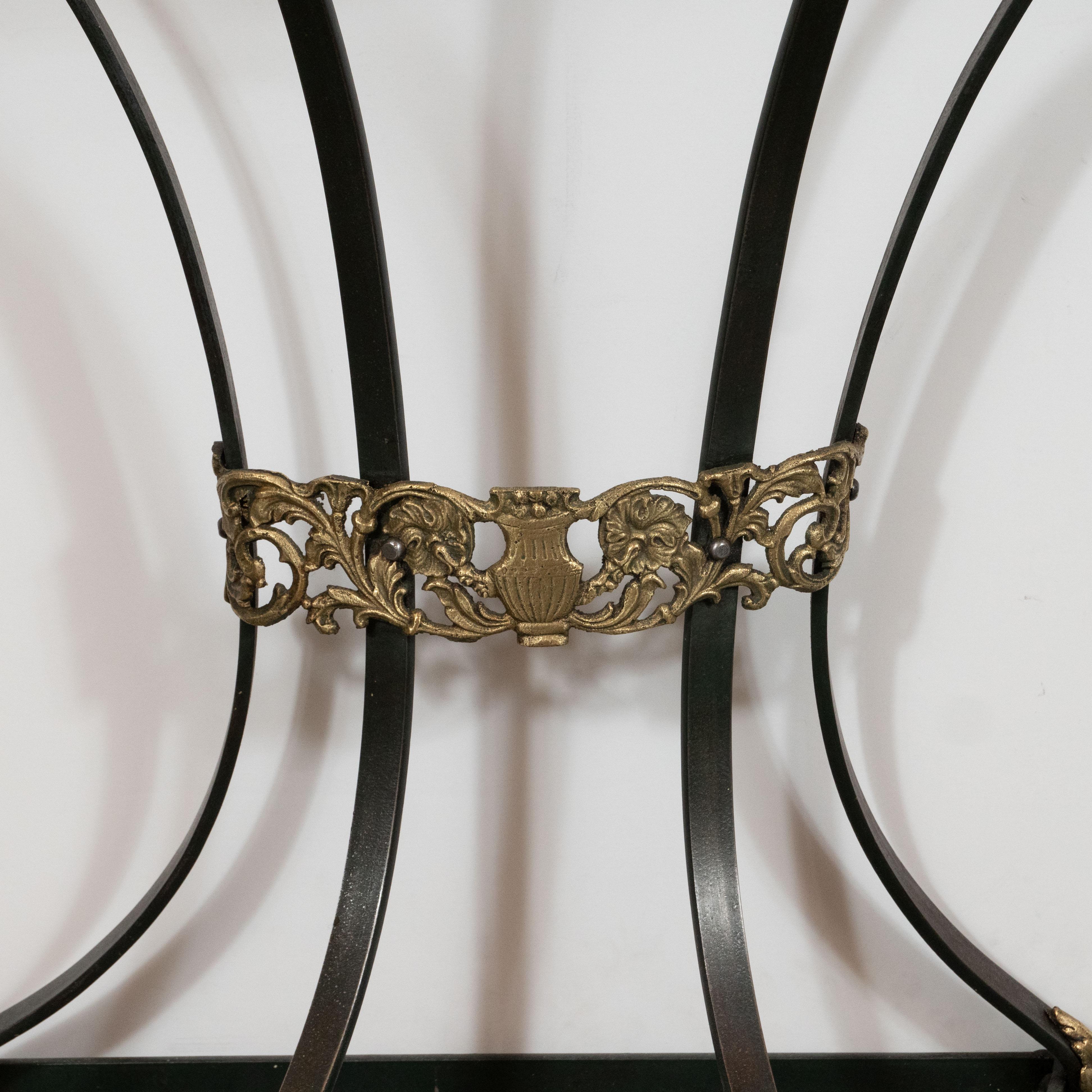 American Art Deco Gilded Bronze and Carrara Marble Console Table with Baroque Detailing