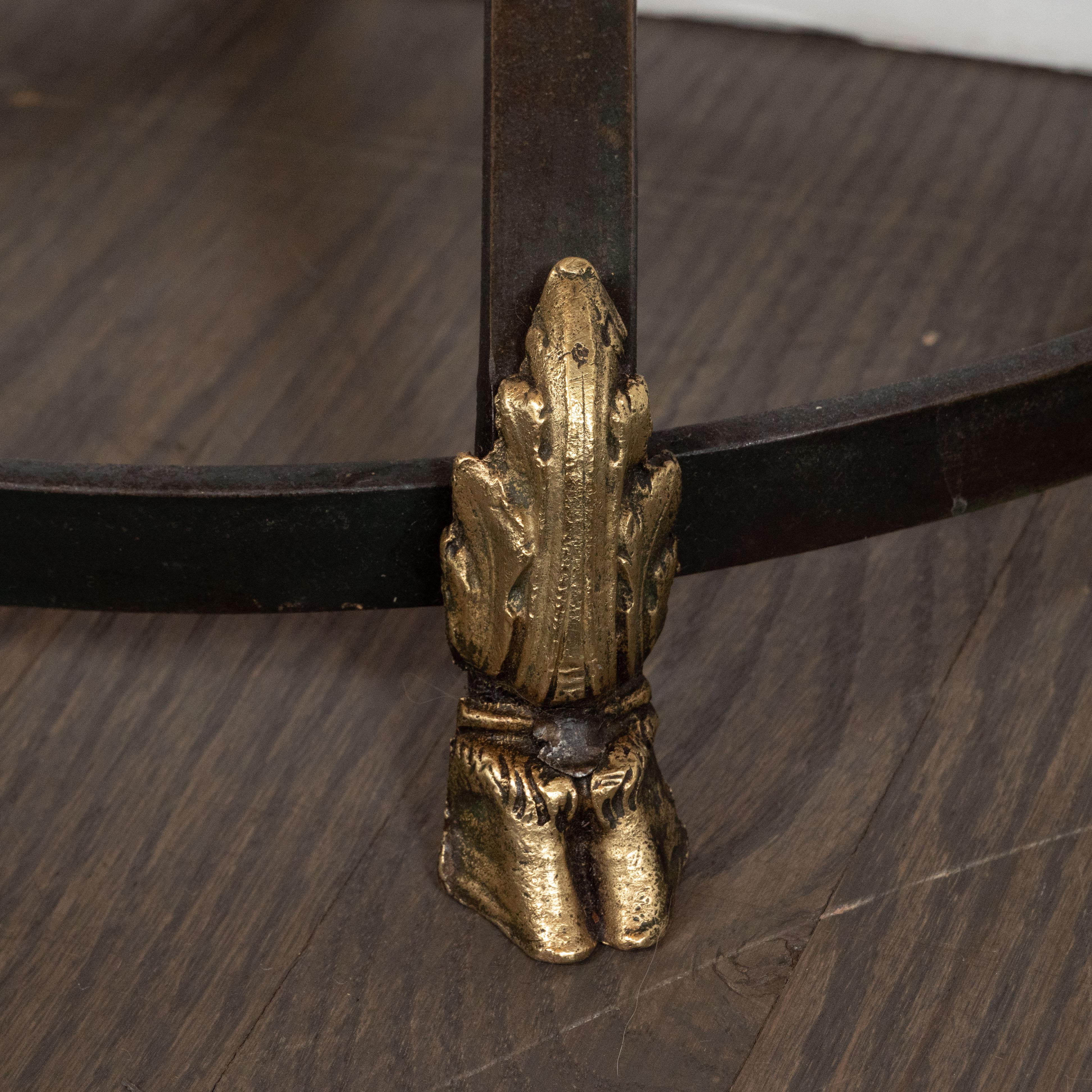 Mid-20th Century Art Deco Gilded Bronze and Carrara Marble Console Table with Baroque Detailing