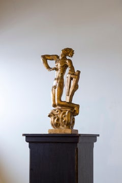 Art Deco gilded plaster sculpture "Orpheus" by John Lundqvist, Sweden 1928
