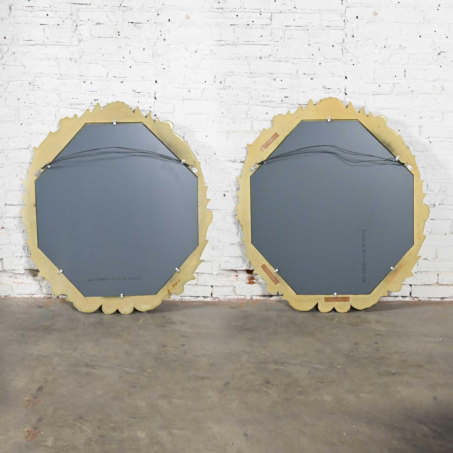 Art Deco Gilded Resin Mirrors Anthemion Foliate Design a Pair Style Serge Roche For Sale 10