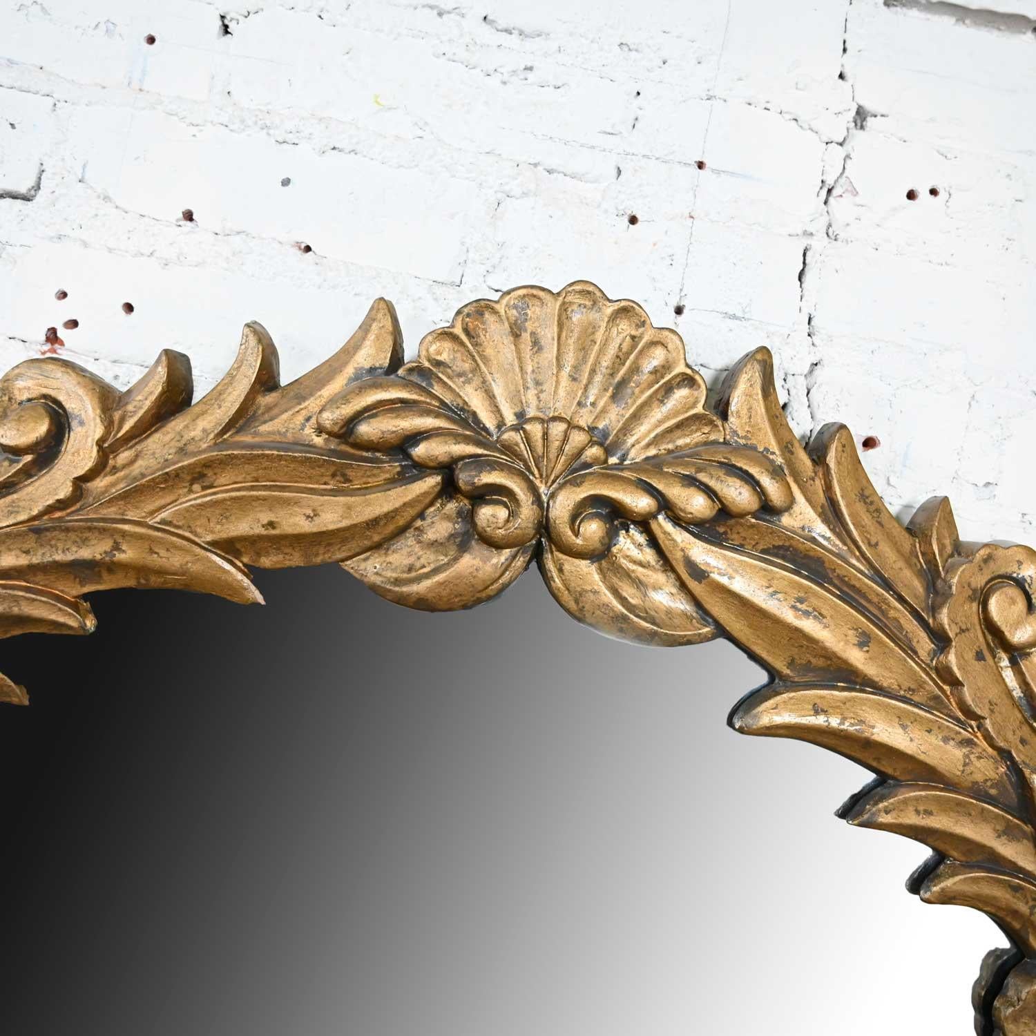 Art Deco Gilded Resin Mirrors Anthemion Foliate Design a Pair Style Serge Roche For Sale 4