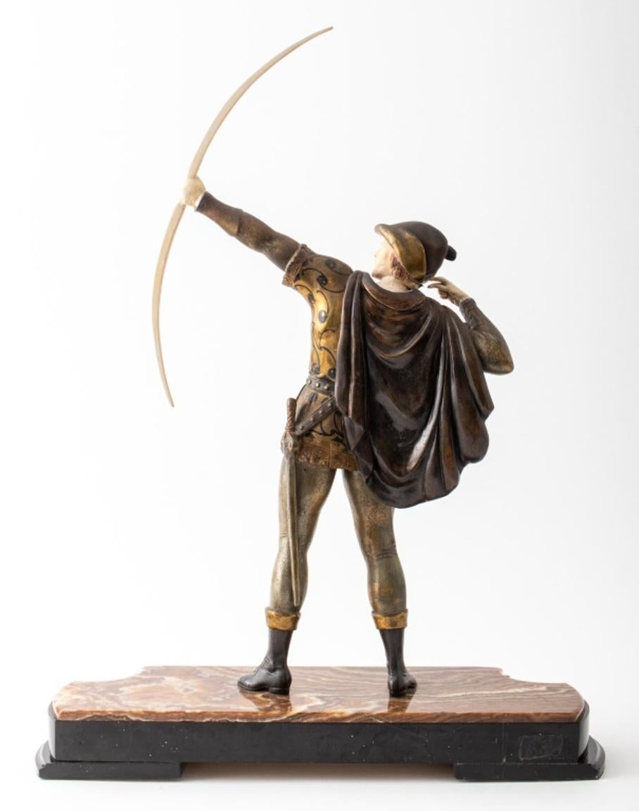 Art Deco Gilded Spelter Robin Hood Sculpture 5