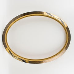 Cornice ovale in legno dorato Art Deco per dipinti, disegni o specchi, Francia anni '1930