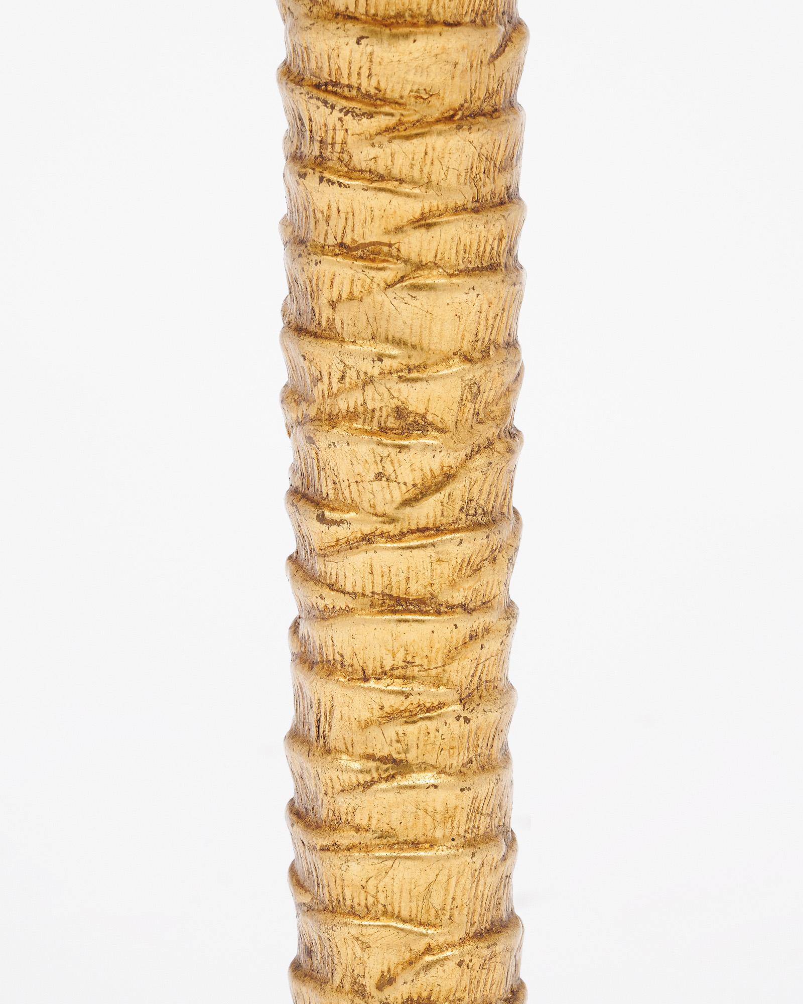 Art Deco Gilded Wood Palm Tree Lamp In Good Condition For Sale In Austin, TX