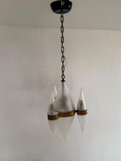 Art Deco Gilt and Blown Glass Lantern, France circa 1910-20