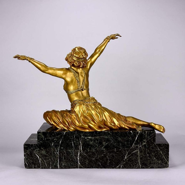 Art Deco Gilt and Enamel Bronze Figure 