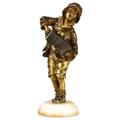 Bronze Art Déco doré et peint à l'émail intitulé « Lazzarone » par Demetre Chiparus
