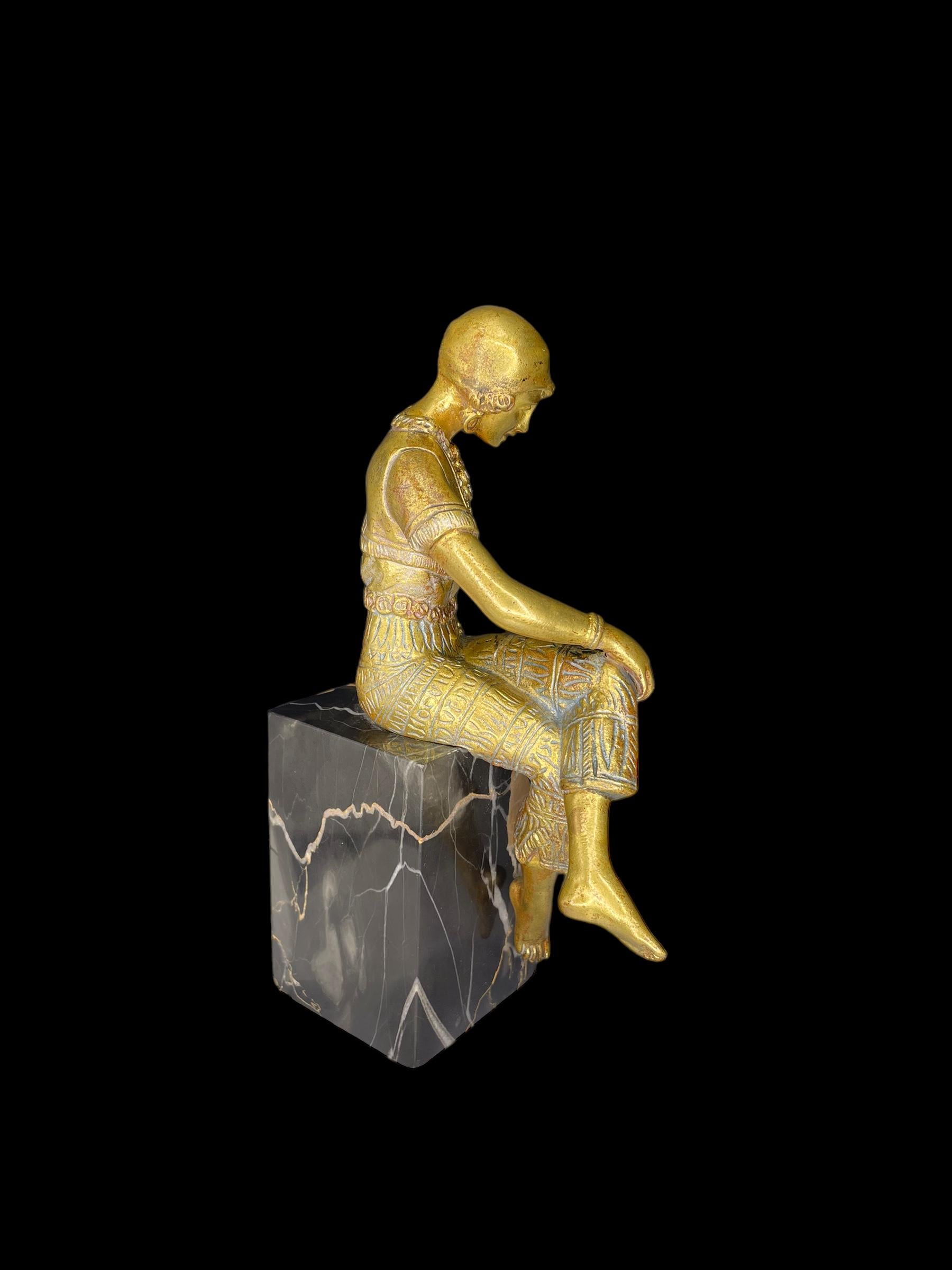 Art Deco Vergoldete Bronze von Jorel im Angebot 4