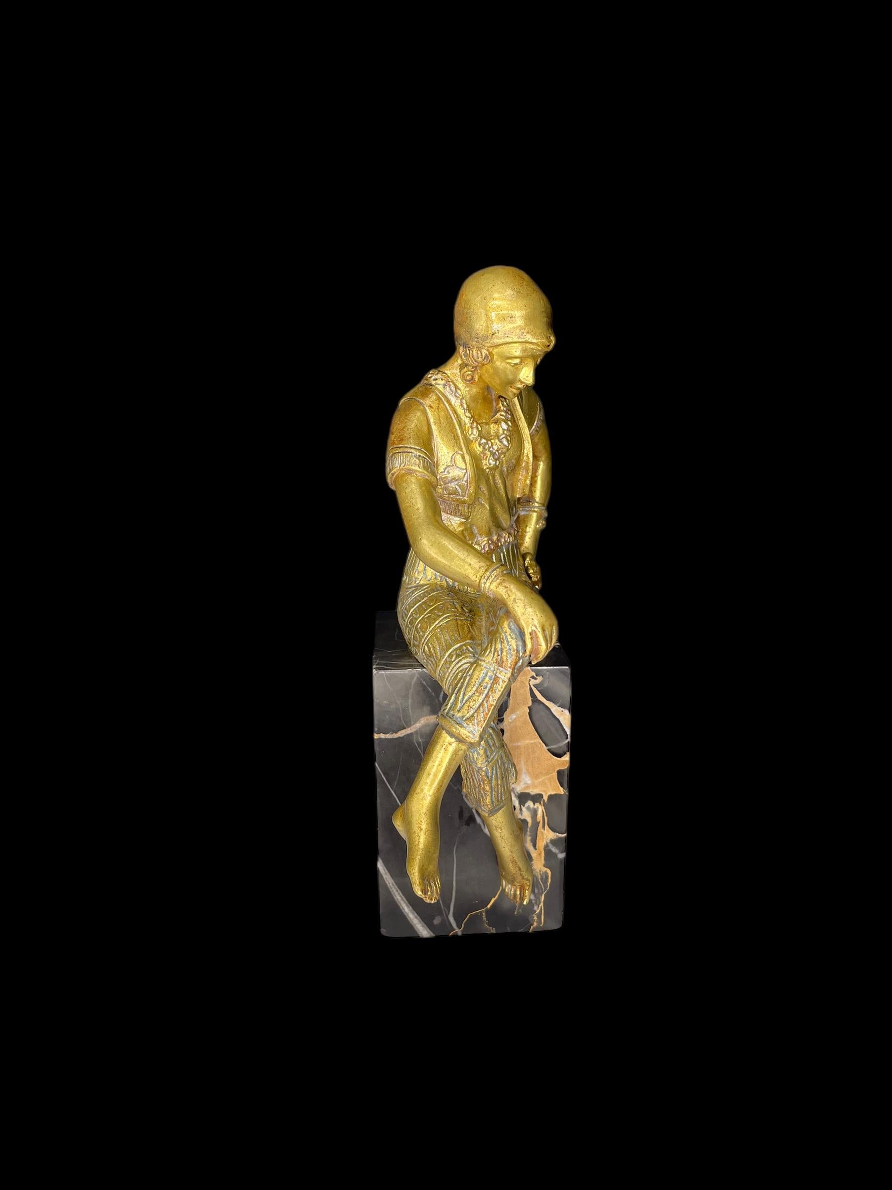 Art Deco Gilt Bronze by Jorel For Sale 6