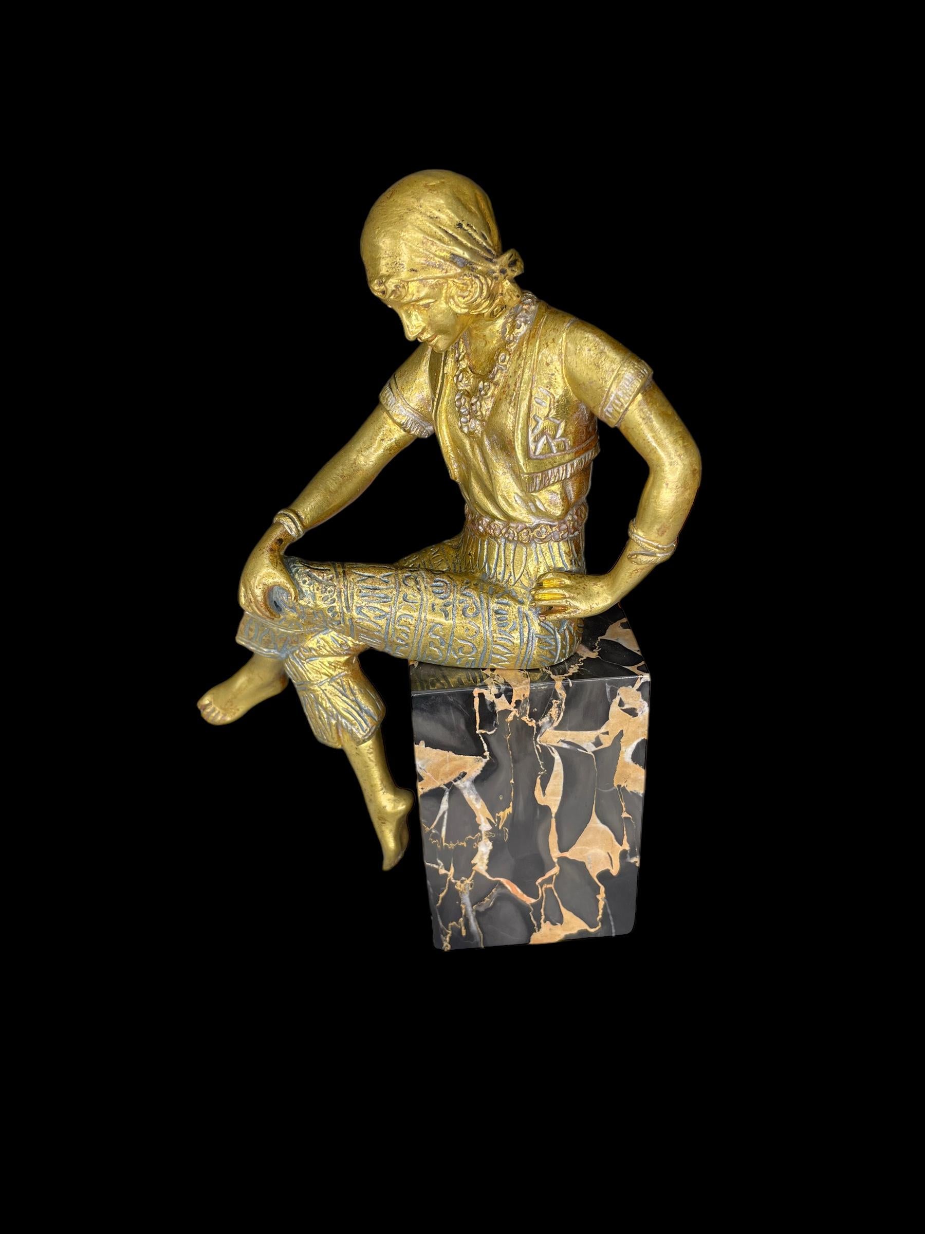 Bronze doré Art déco par Jorel en vente 8