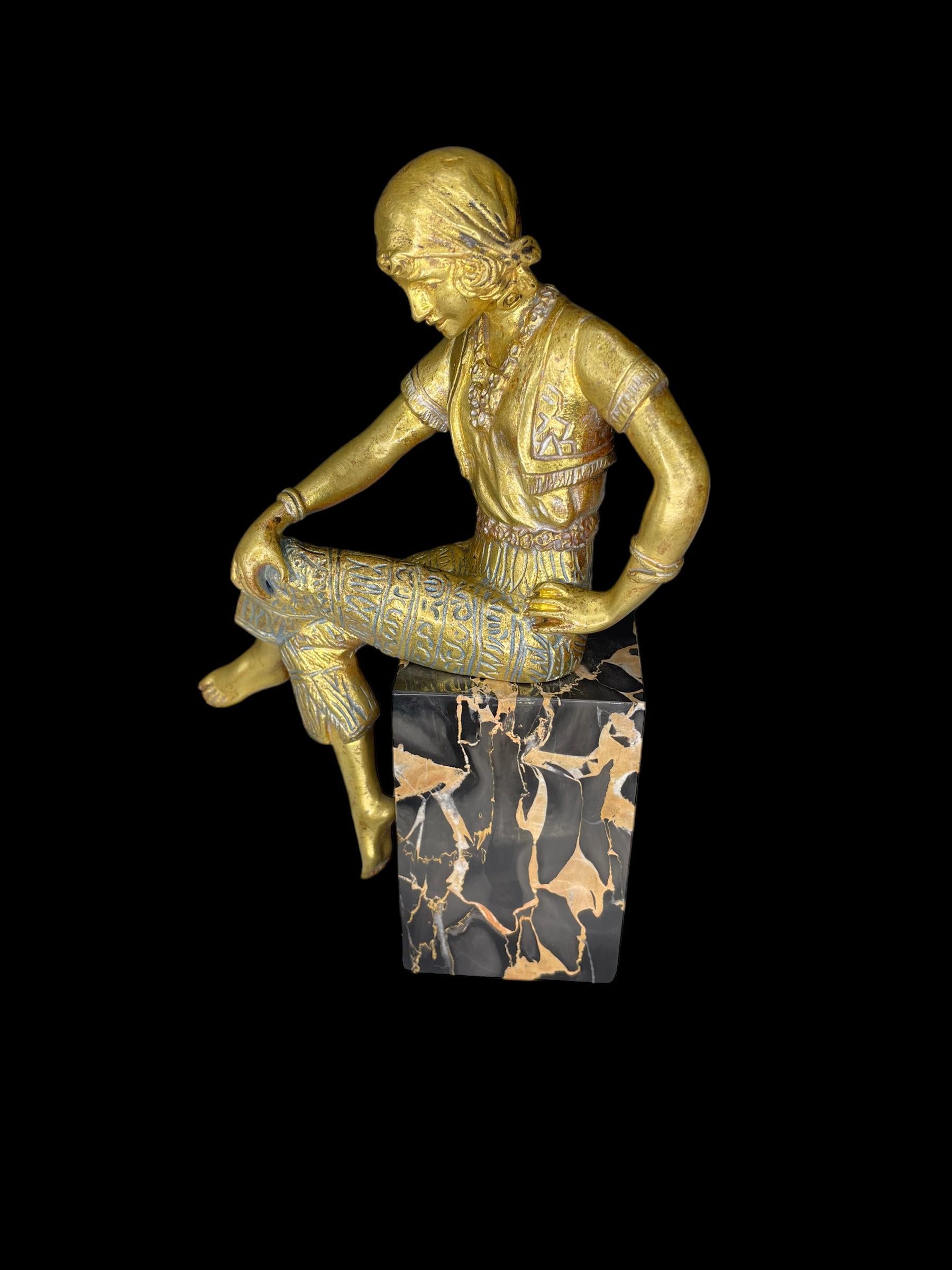 Bronze doré Art déco par Jorel en vente 9
