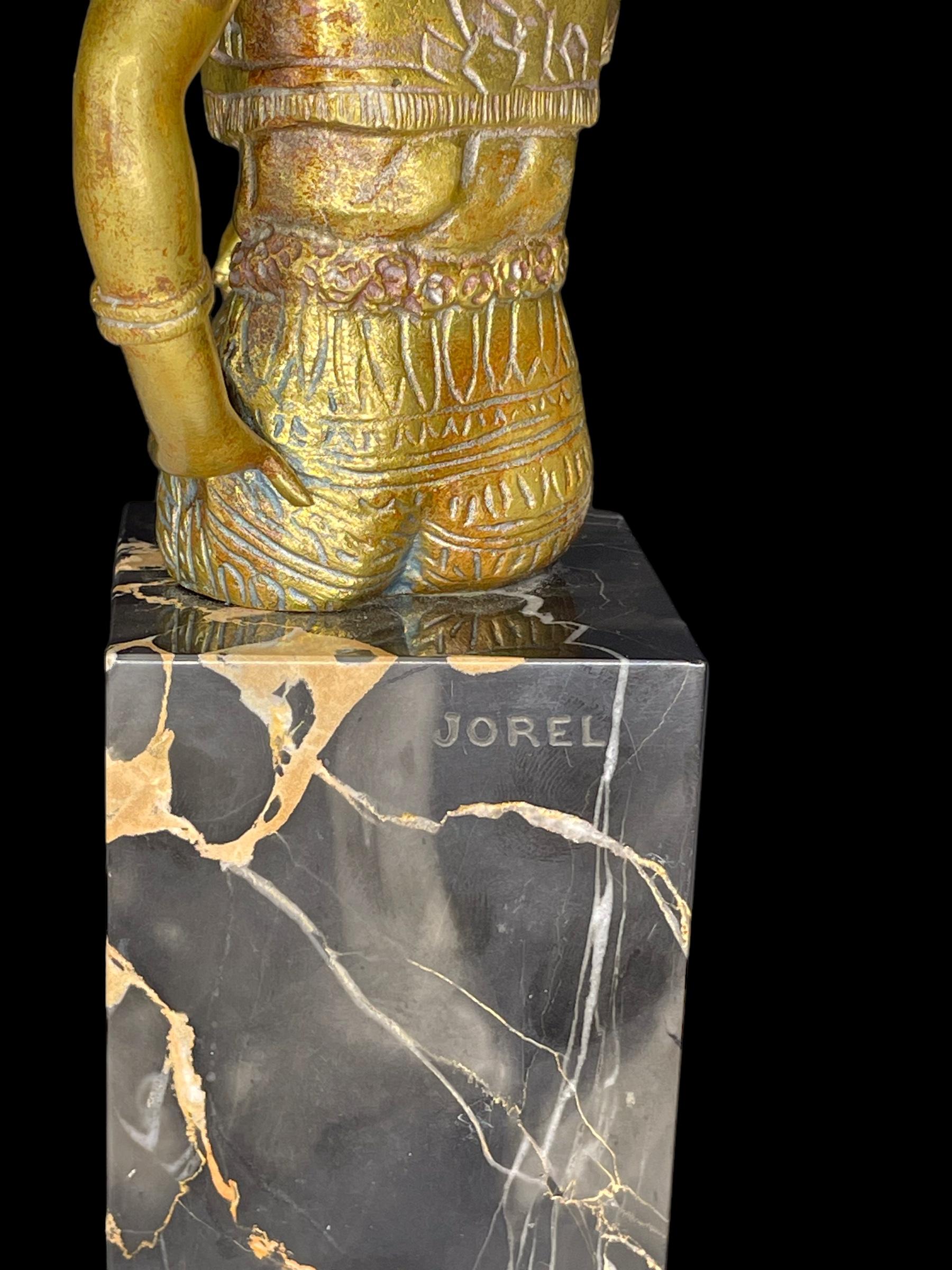 Art Deco Vergoldete Bronze von Jorel im Angebot 1