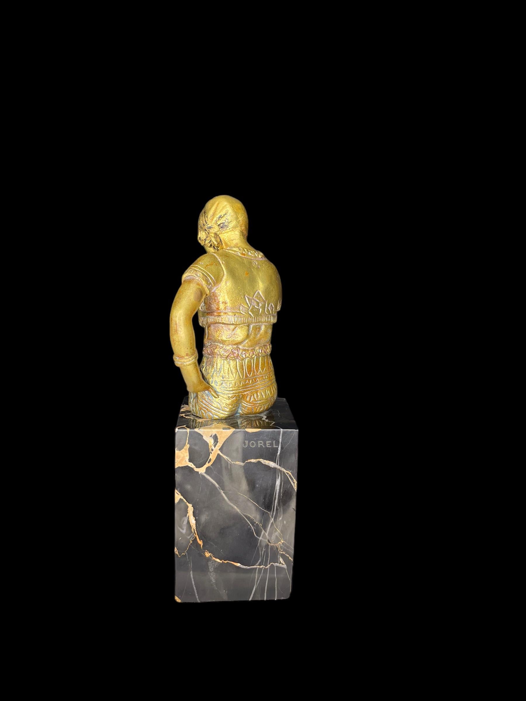 Art Deco Vergoldete Bronze von Jorel im Angebot 2