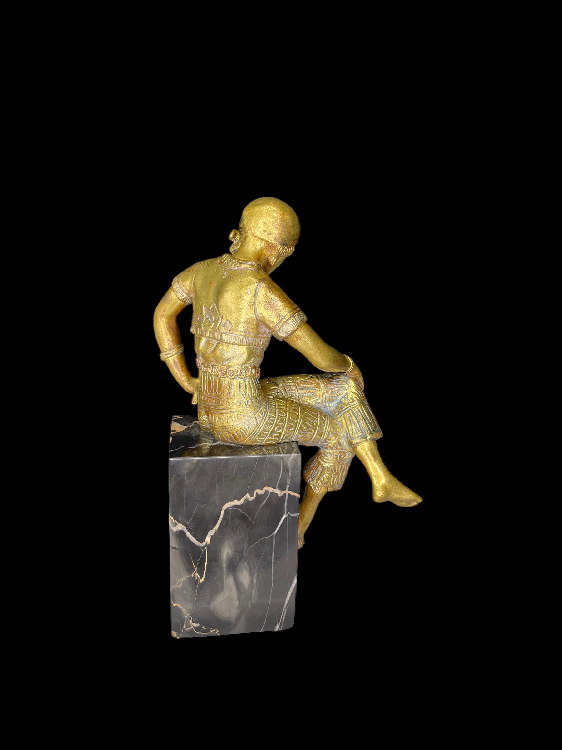 Art Deco Vergoldete Bronze von Jorel im Angebot 3