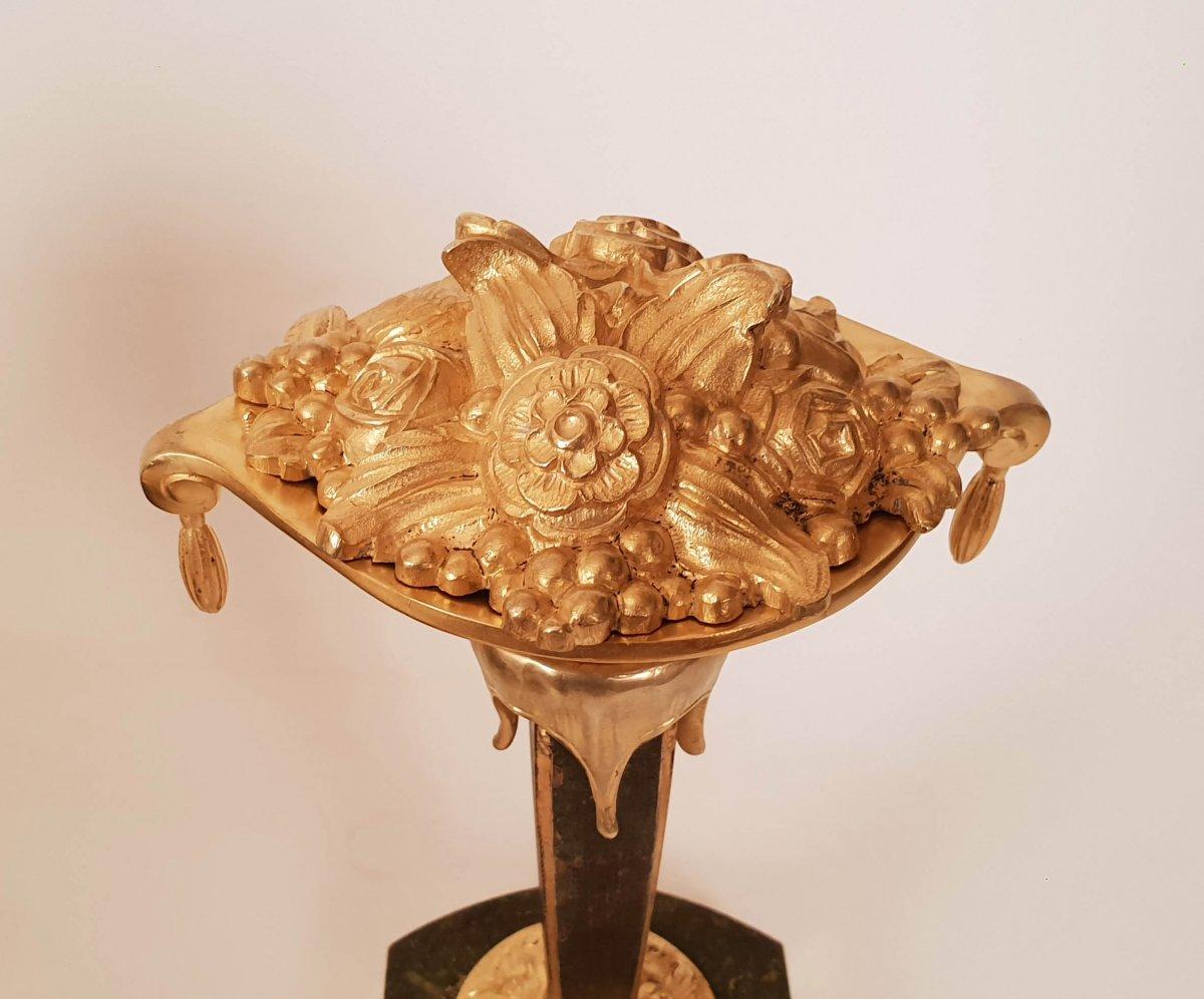 Art déco Ensemble horloge et consoles Art Déco en bronze doré, années 1920 en vente