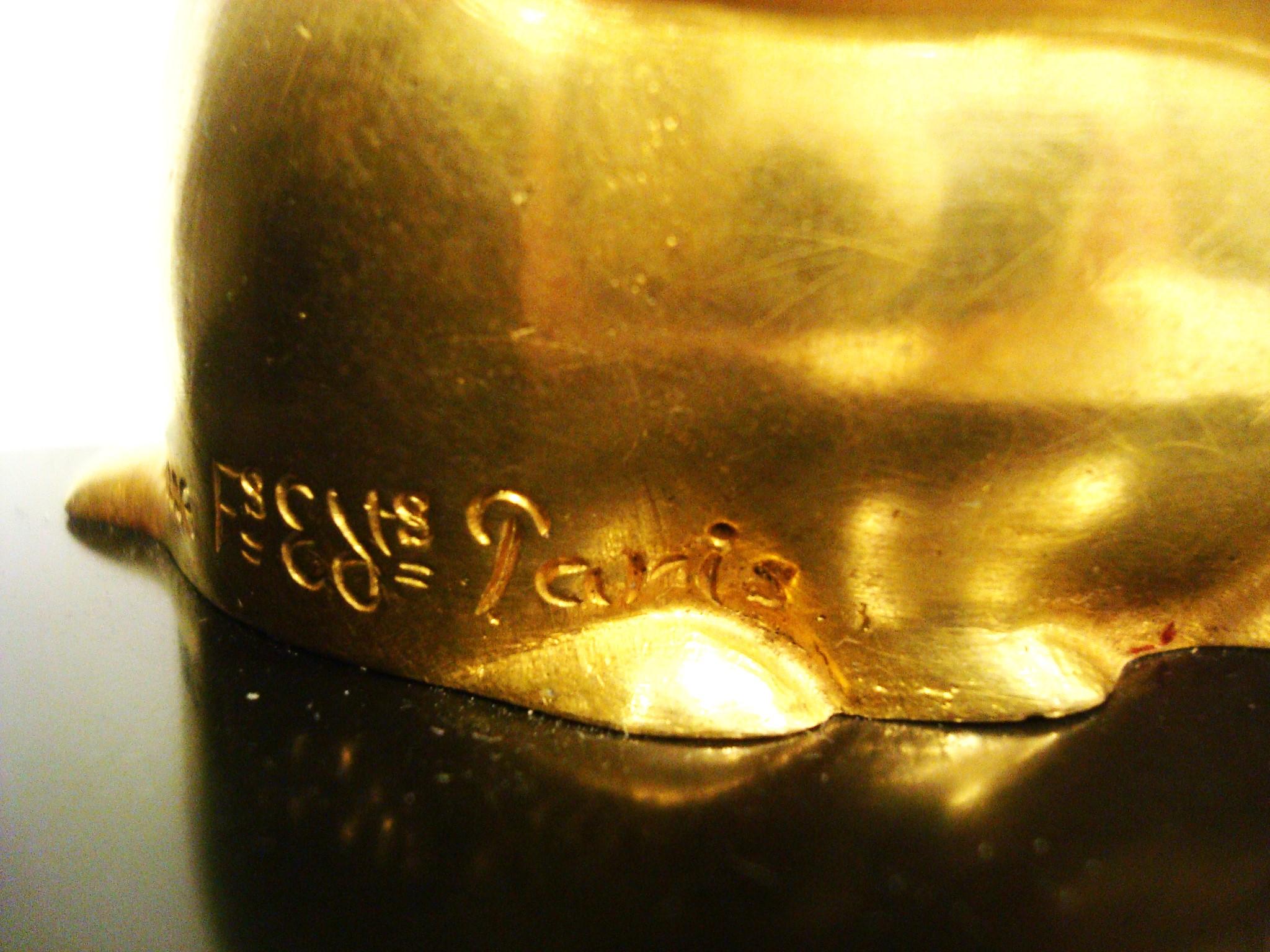 Buchstützen aus vergoldeter Bronze mit Kaninchen im Art déco-Stil, Edouard-Marcel Sandoz im Angebot 1