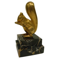 Art Deco Gilt Bronze Squirrel Paperweight Claude and Marcel Guillemard, 1930