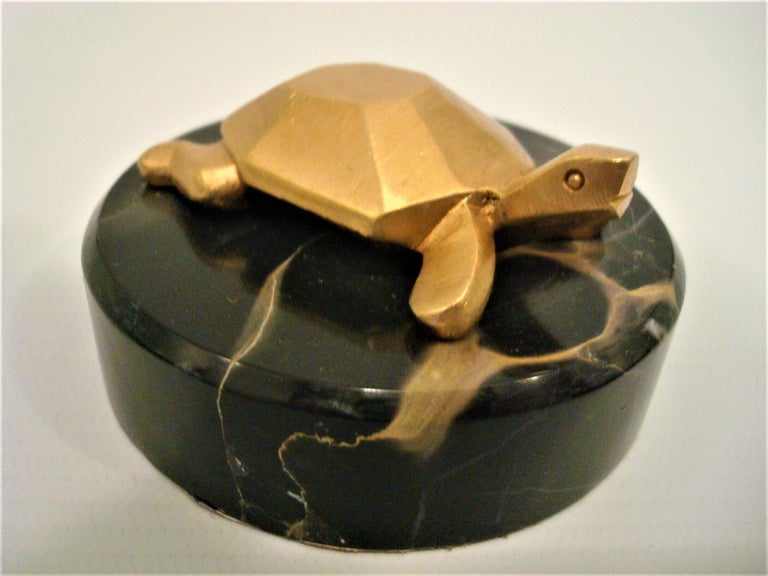 Art Deco Gilt Bronze Turtle Sculpture / Paperweight, 1920´s For Sale at ...