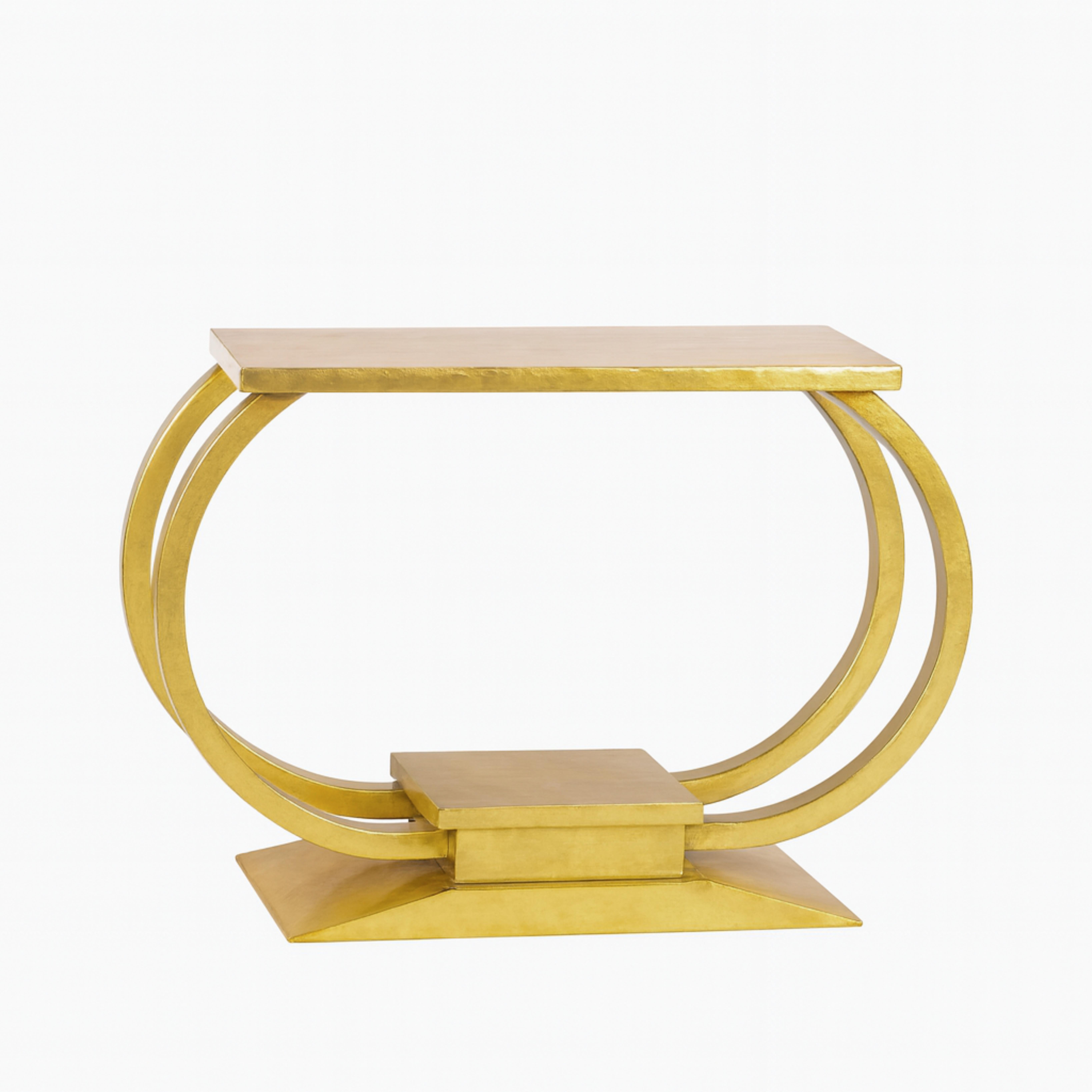 Francese Tavolo consolle in oro dorato Art Déco, 20° secolo in vendita