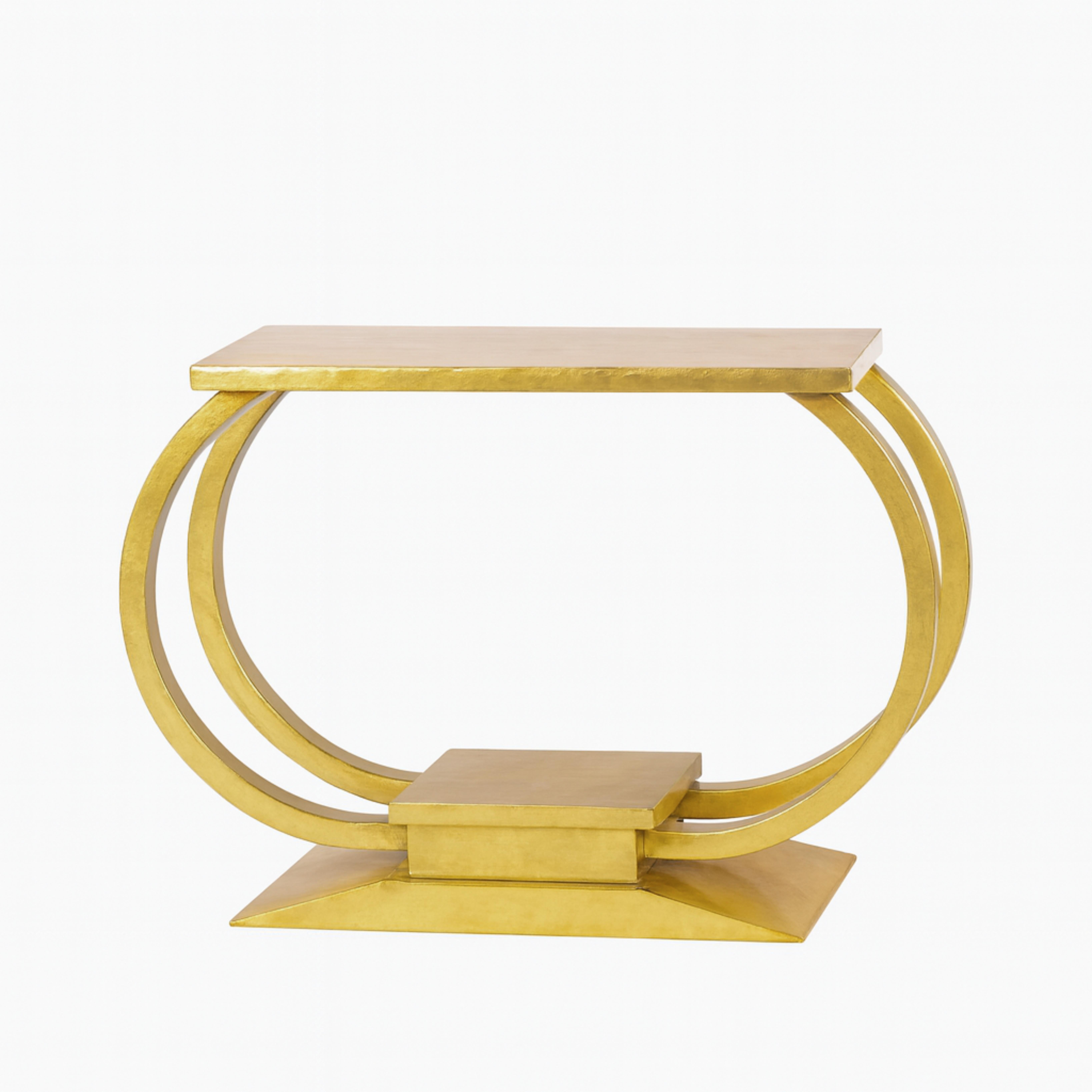 Dorato Tavolo consolle in oro dorato Art Déco, 20° secolo in vendita