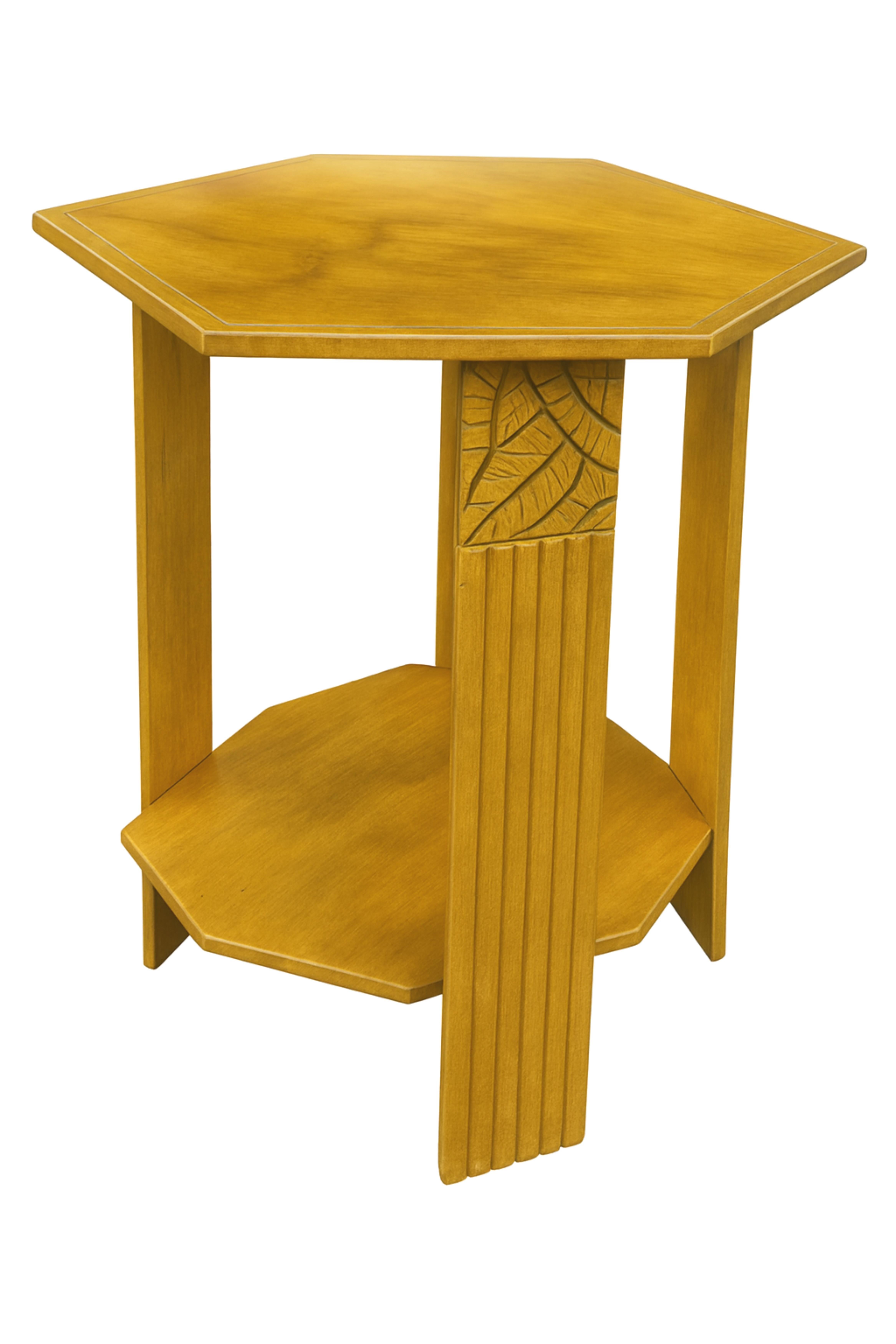 French Art Deco Gilt Golden Pedestal Side Table, 20th Century For Sale