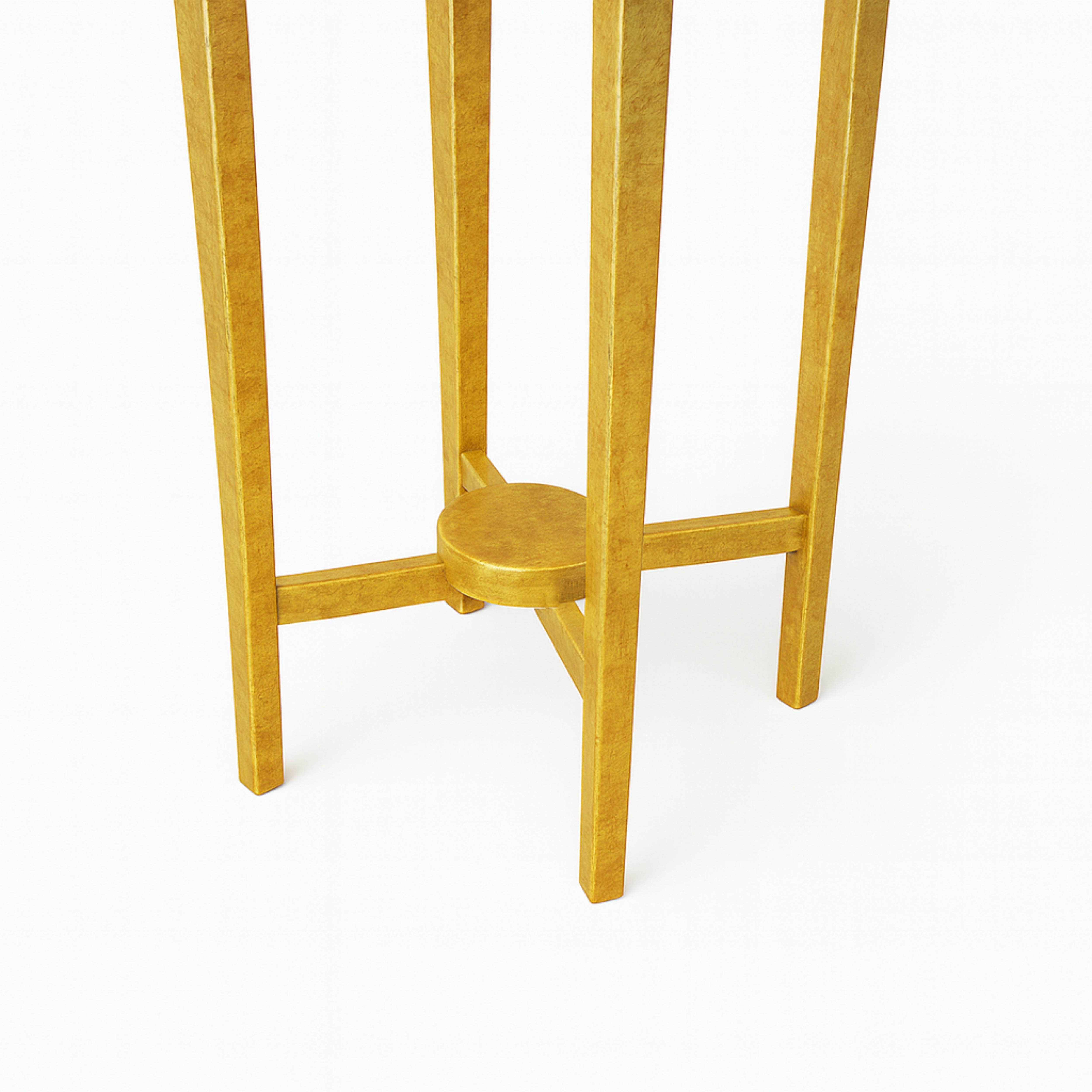 French Art Deco Gilt Pedestal Table, 20th Century For Sale