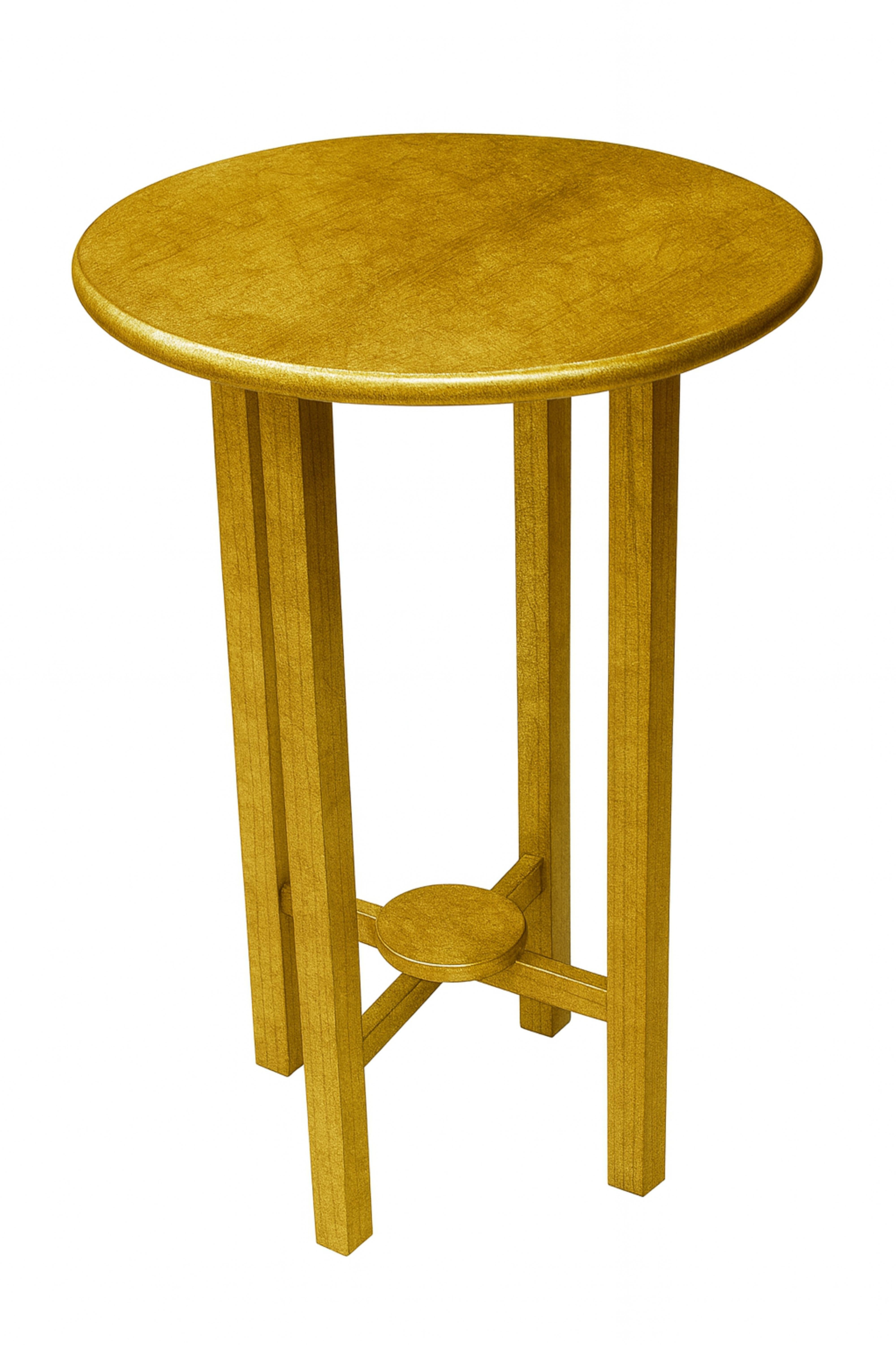 Chestnut Art Deco Gilt Pedestal Table, 20th Century For Sale