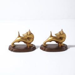 Serre-livres Art Déco doré Scottish Terrier signé Frankart