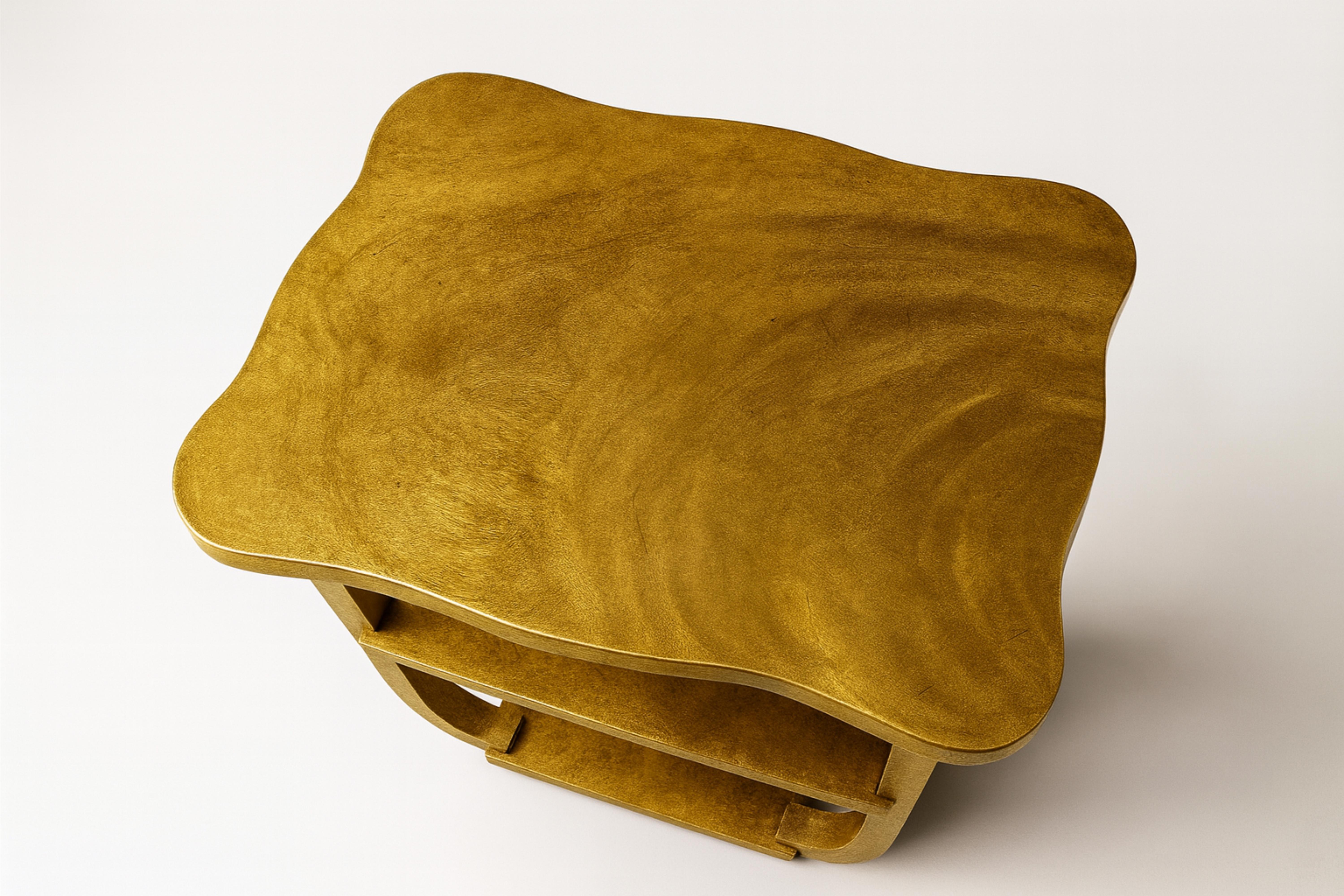 Portuguese Art Deco Gilt Side Table, 20th Century For Sale