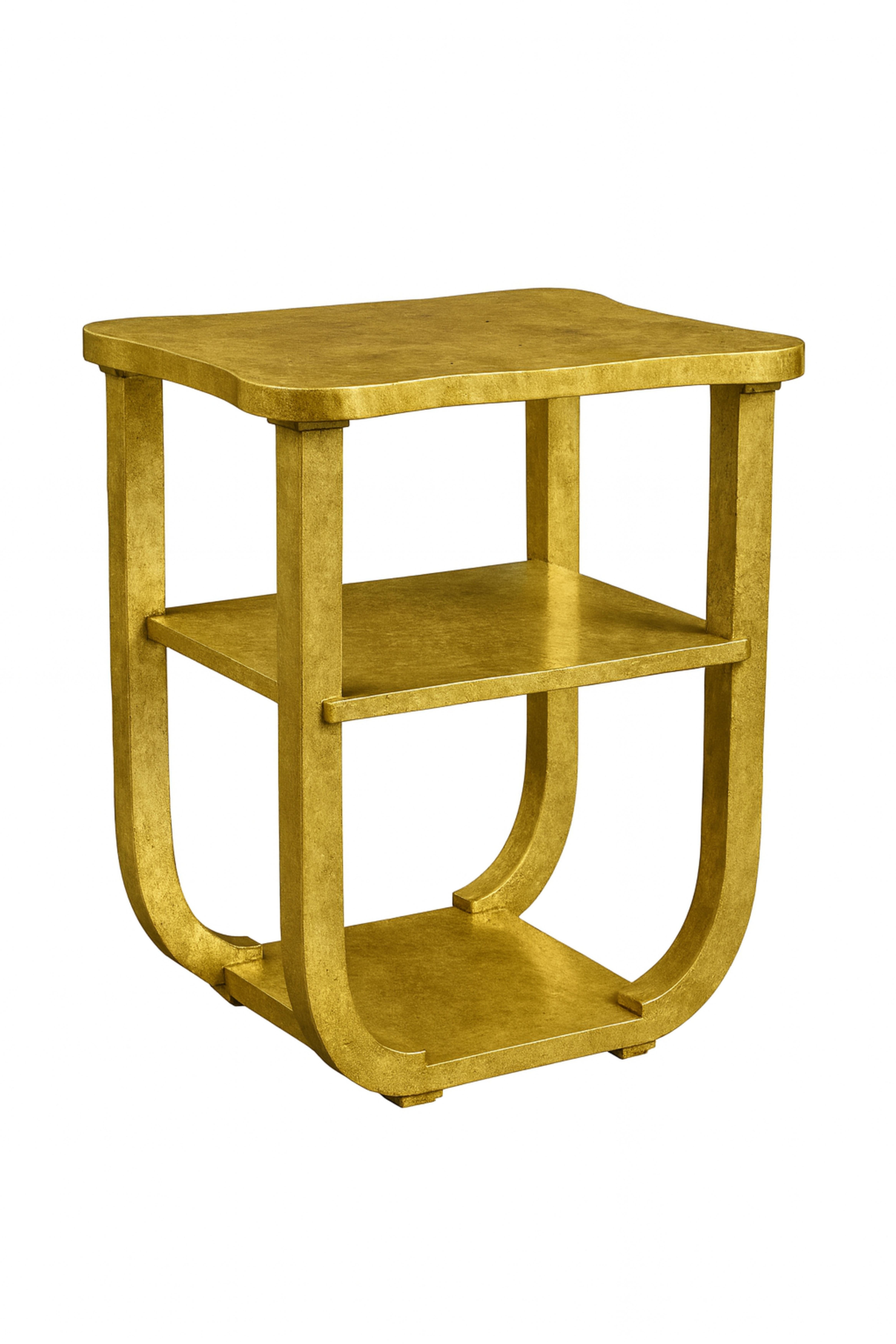 Walnut Art Deco Gilt Side Table, 20th Century For Sale