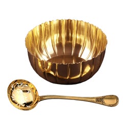 Art Deco Gilt Sterling Silver Vermeil Sugar Set in a Box Puiforcat