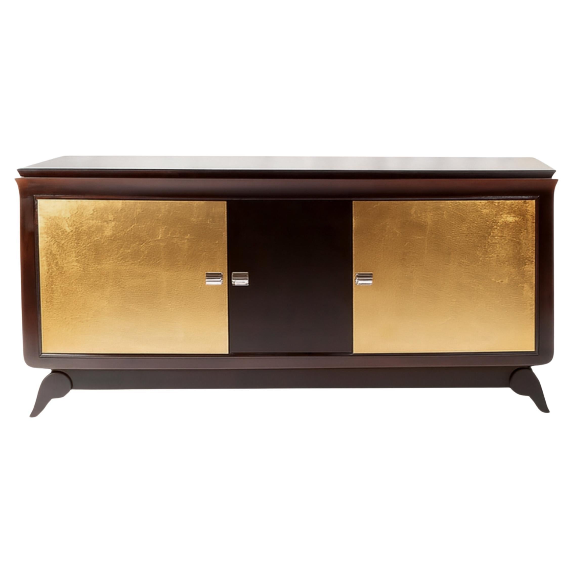 Art Deco Gilt Walnut Credenza, 20th Century