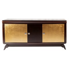 Art Deco Gilt Walnut Credenza, 20th Century