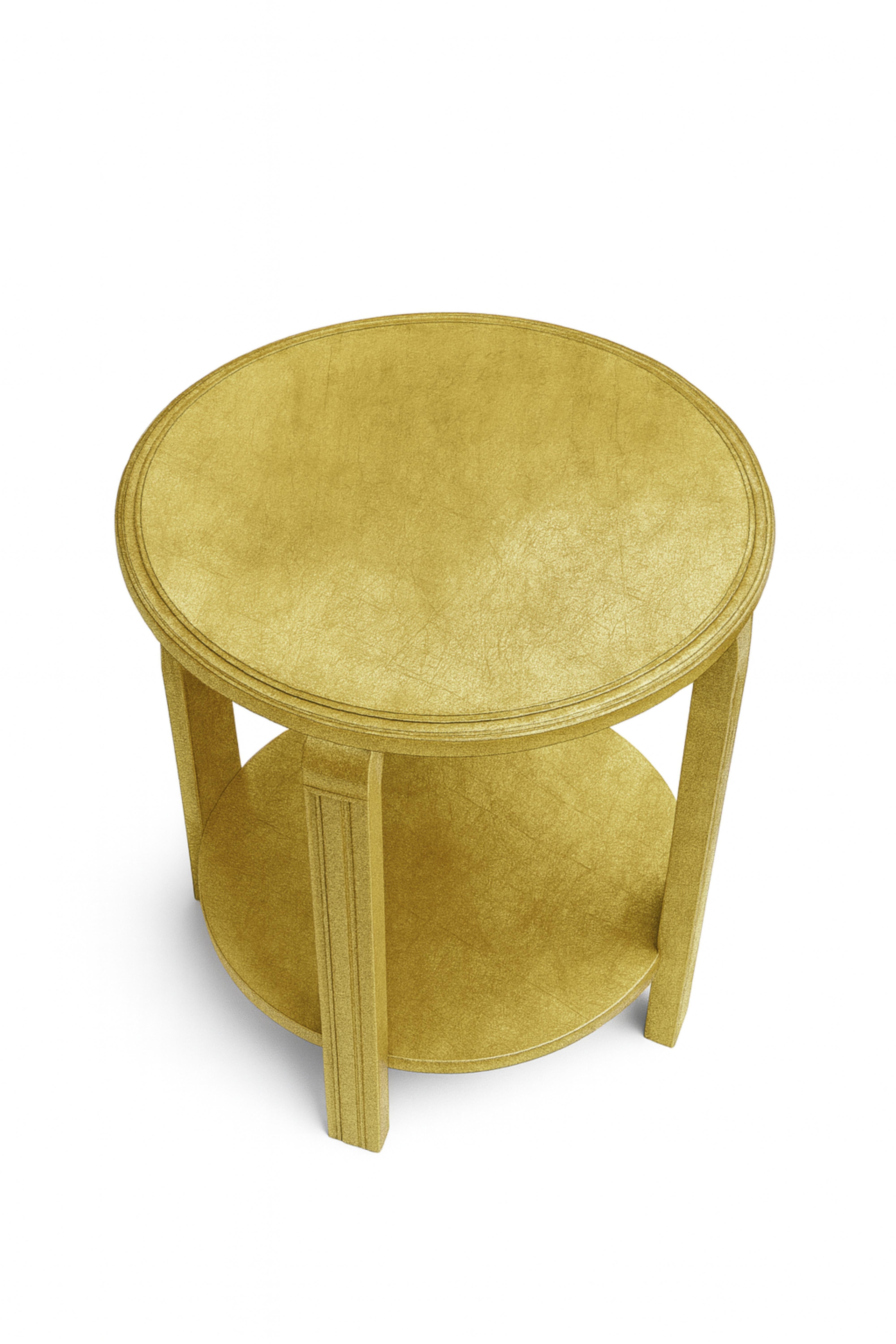 Table d'appoint ronde en noyer doré Art déco, 20e siècle en vente 1
