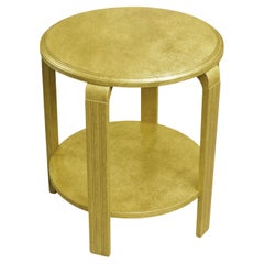 Art Deco Gilt Walnut Round Side Table, 20th Century