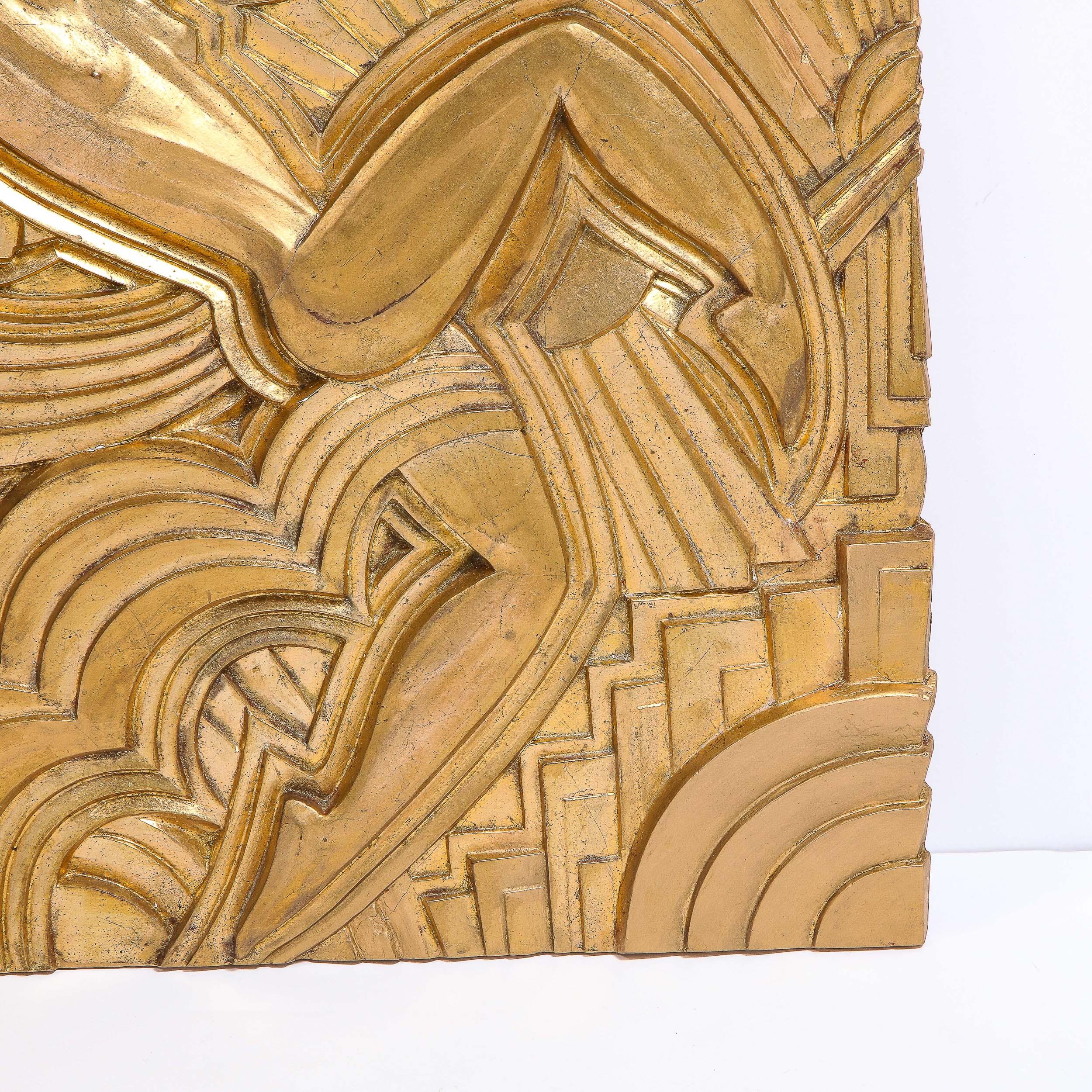 Art Deco Giltwood 'Folies Bergere' Flapper Dancer Plaque by Maurice Picaud In Excellent Condition In New York, NY