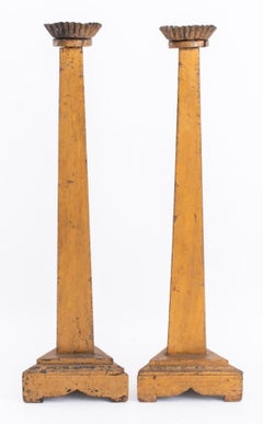 Art Deco Giltwood Tall Candelabra, Pair