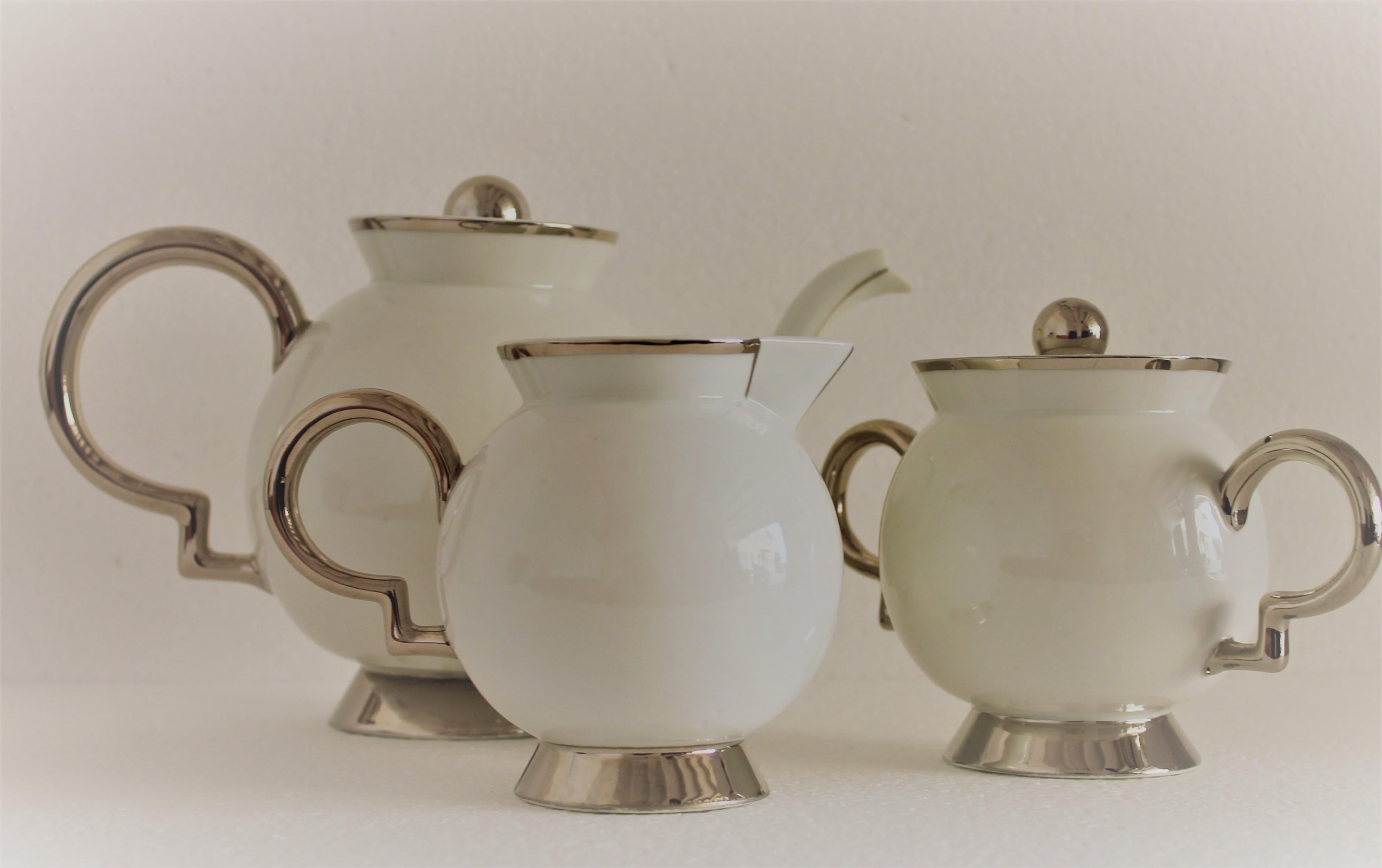 Art Deco Gio Ponti for Richard Ginori White Porcelain Tea Set, Italy 1932 9