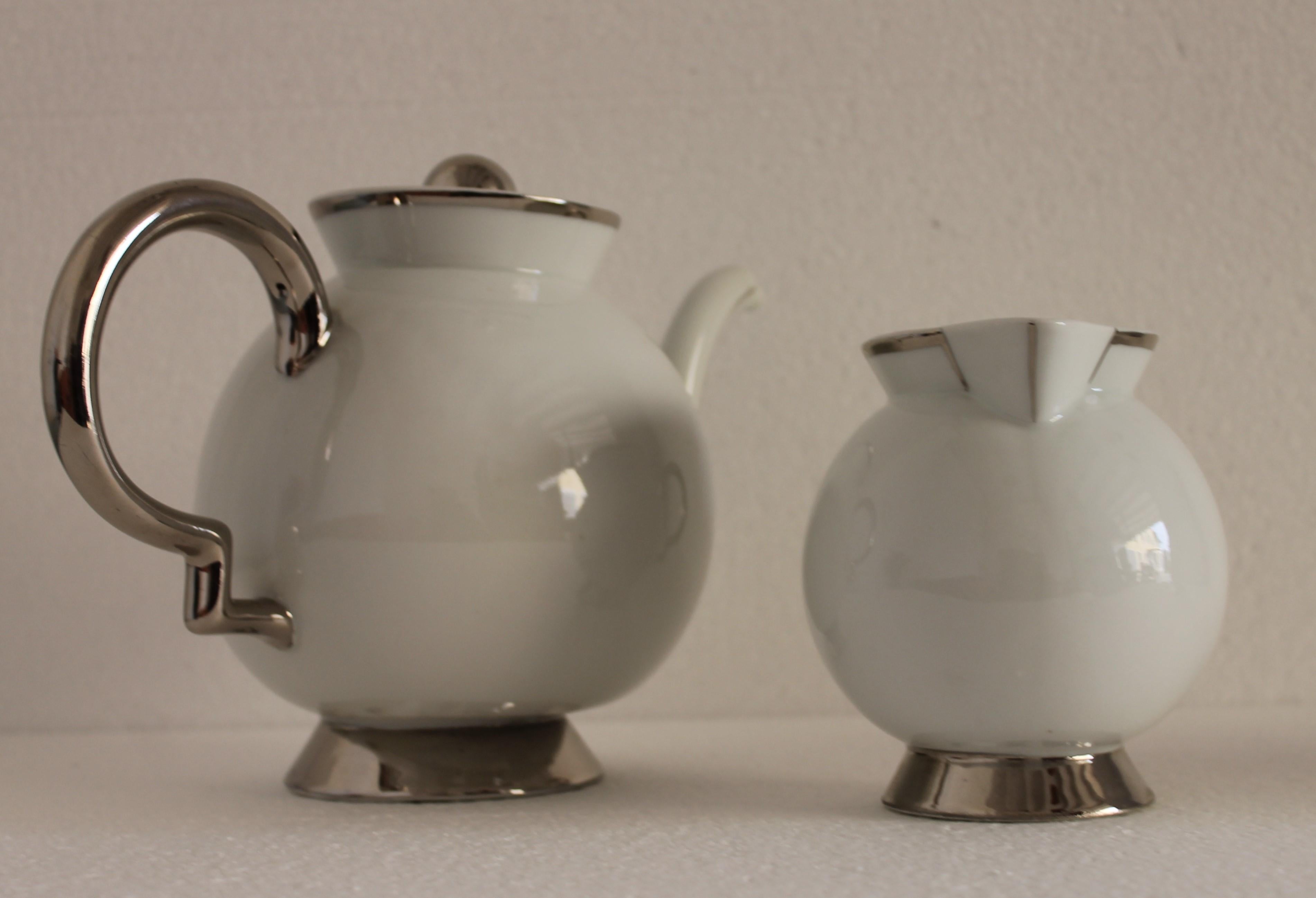 Art Deco Gio Ponti for Richard Ginori White Porcelain Tea Set, Italy 1932 3