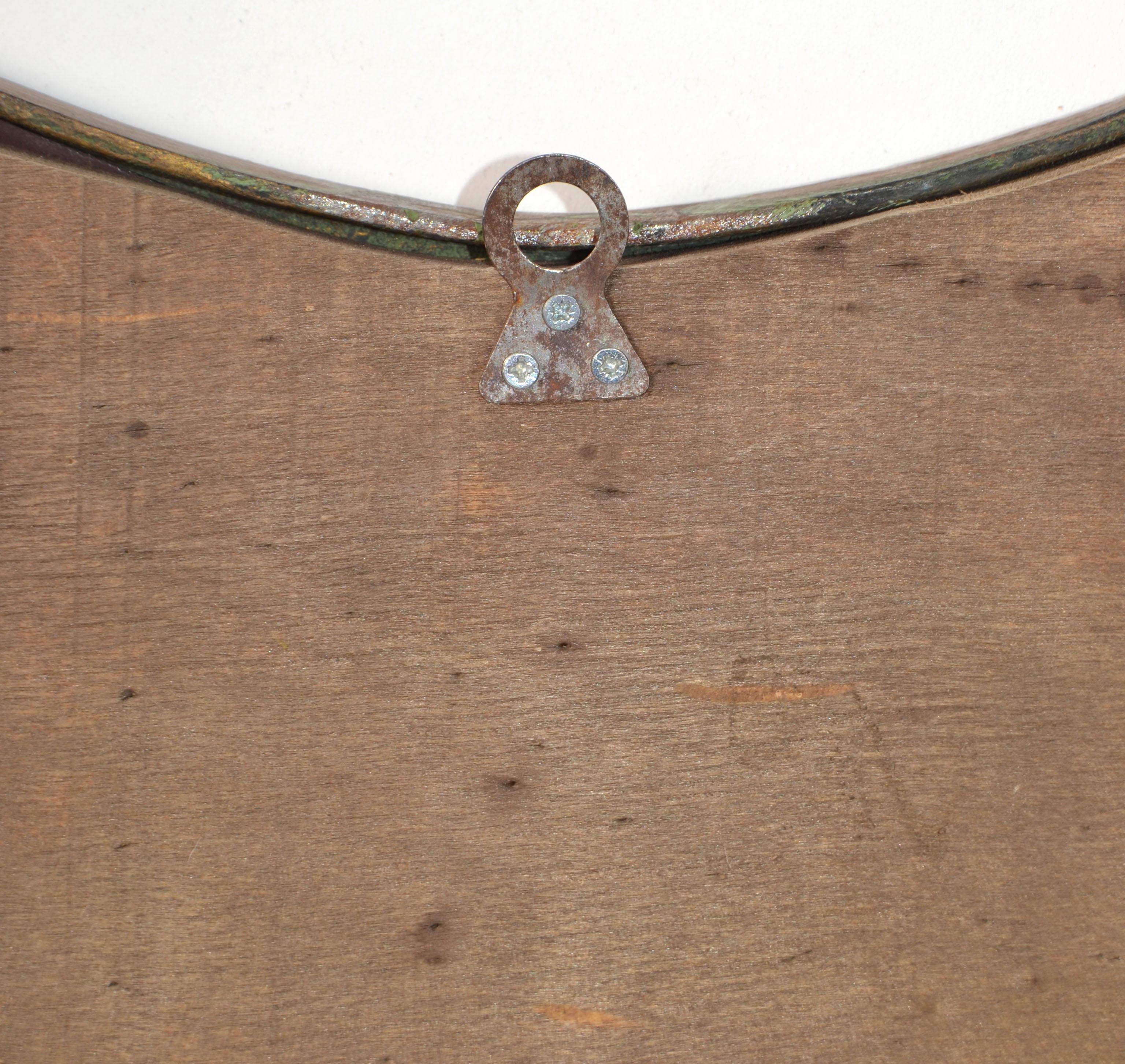 Miroir décoré de vagues en laiton Art Déco Gio Ponti Italie 1940 similaire Buffa en vente 4