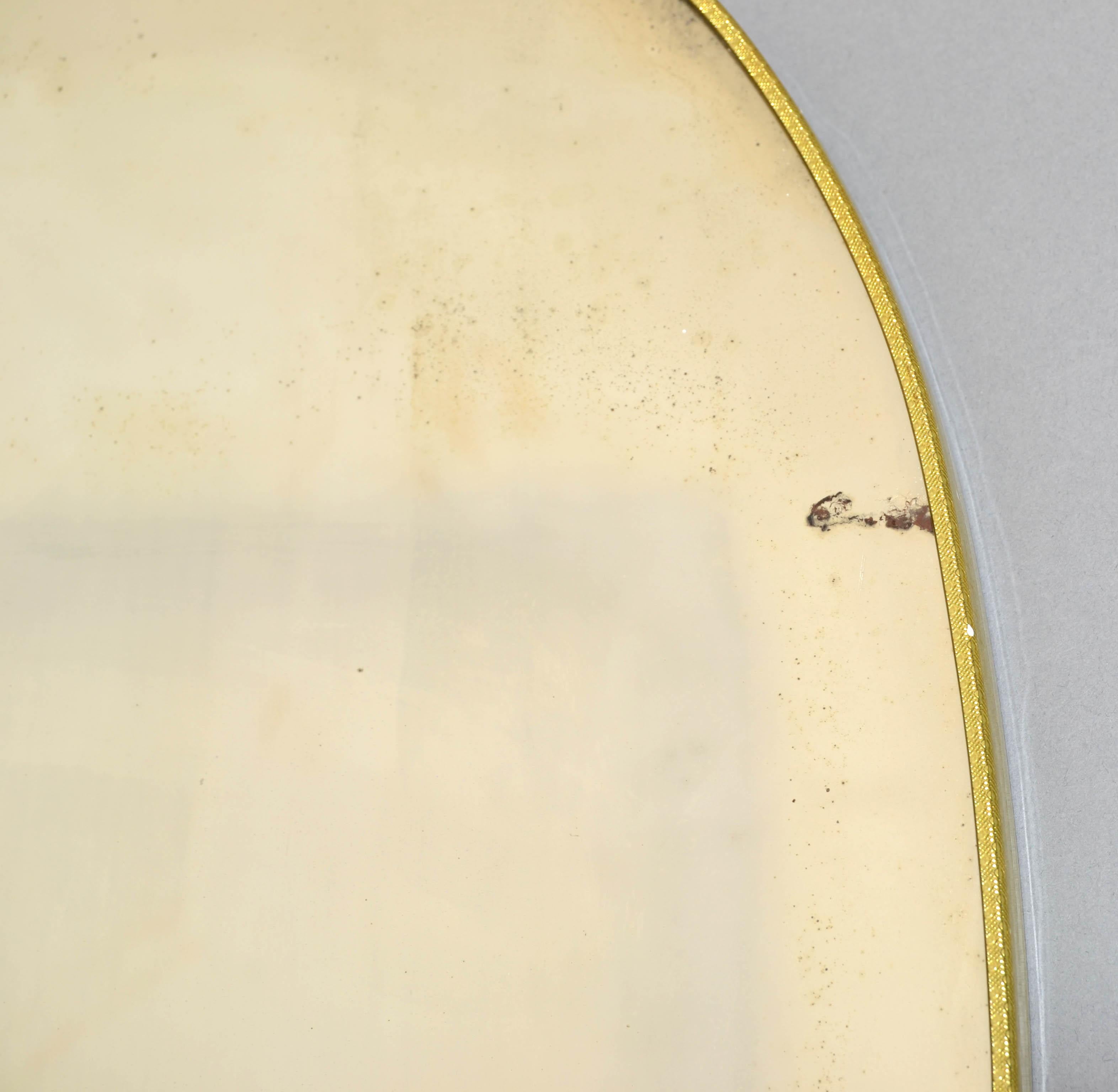 Art Deco Gio Ponti Style Brass Wood Heart Wall Mirror Italy 1950 Similar Buffa For Sale 8