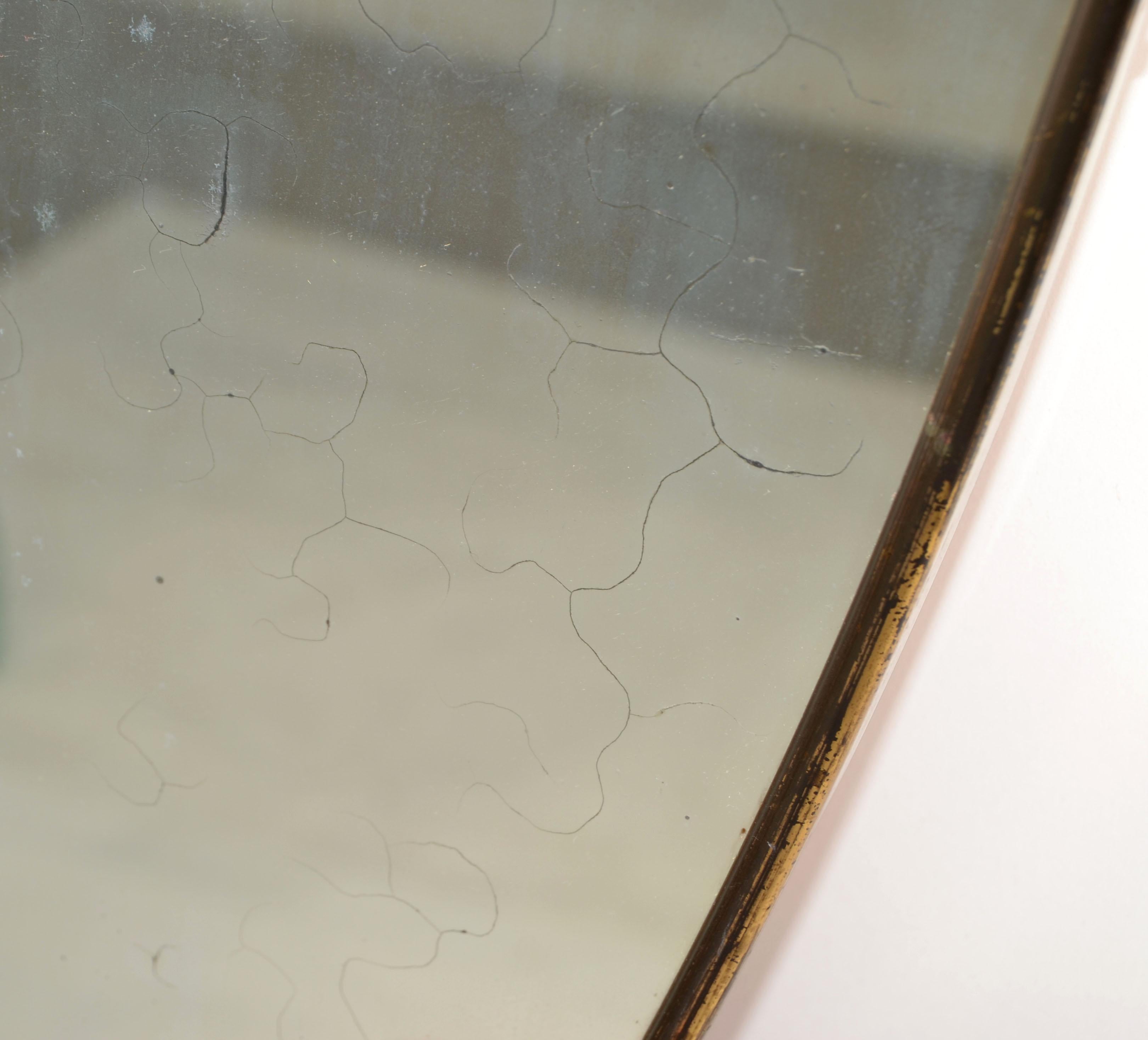 Miroir mural Art Déco Gio Ponti en bois et laiton Italie 1940 similaire Buffa en vente 4