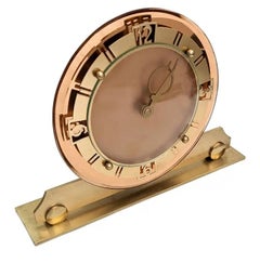 Art Deco Glamourous  Mechanical 8 Day Mirror Clock,  English, c1930s
