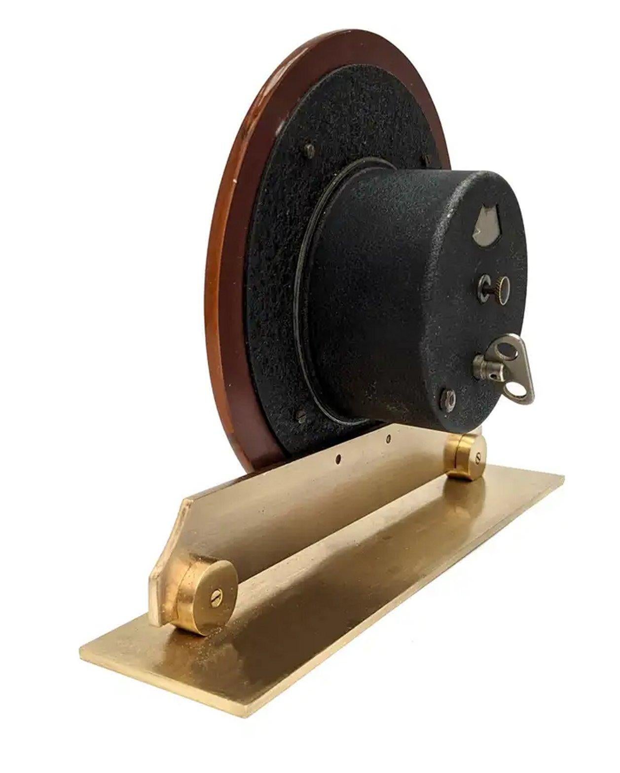 Art Deco Glamourous  Mechanical 8 Day Mirror Clock,  English, c1930s For Sale 3