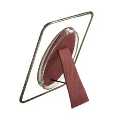 Art Deco Glass and Brass Pair of Picture Frames