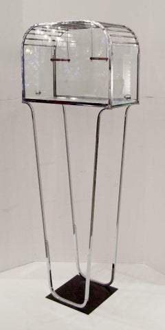 Art Deco Glass and Chrome Birdcage