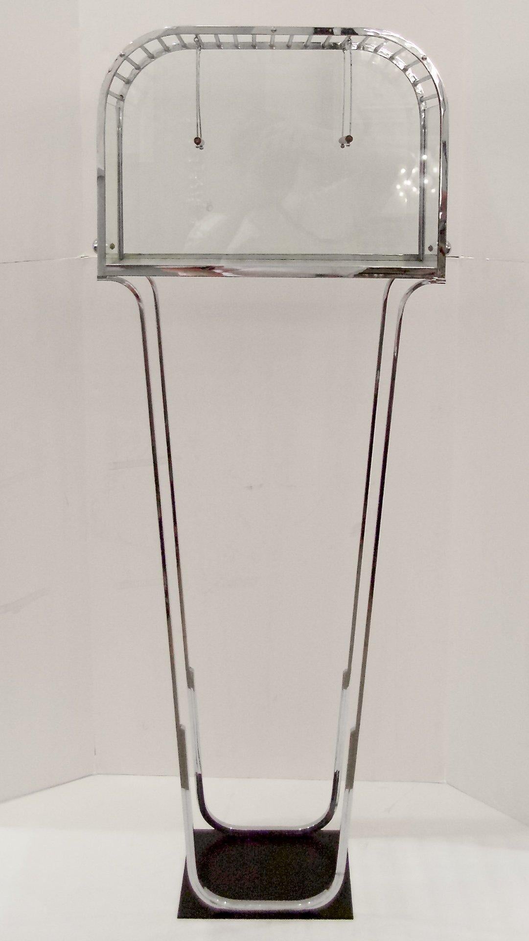 French Art Deco Glass and Chrome Birdcage For Sale