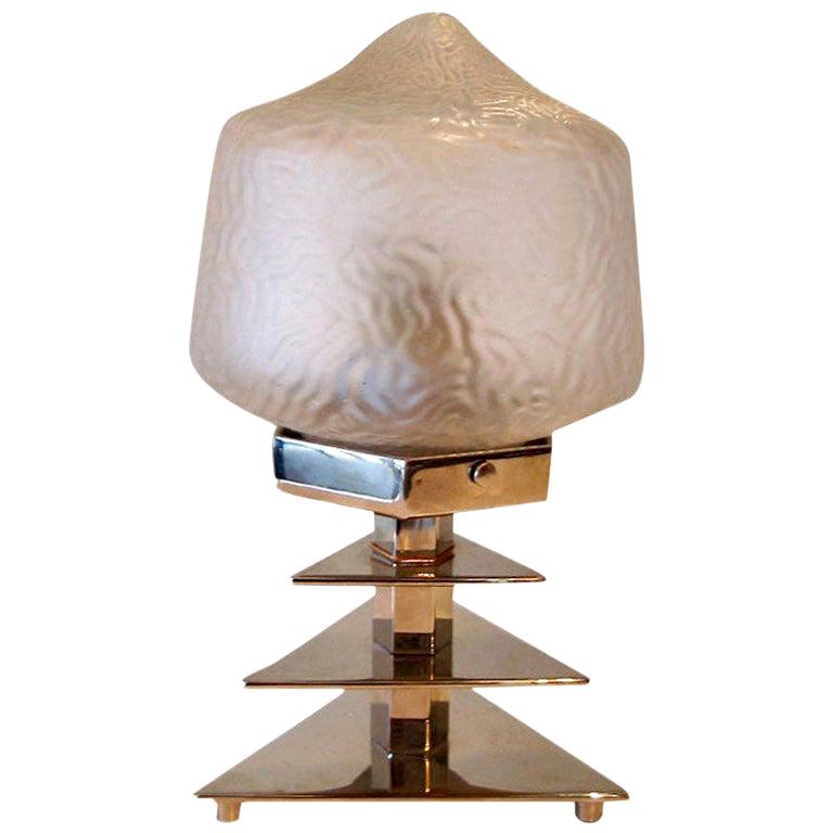 Original Art Deco Chrome and Glass Airplane Lamp at 1stDibs