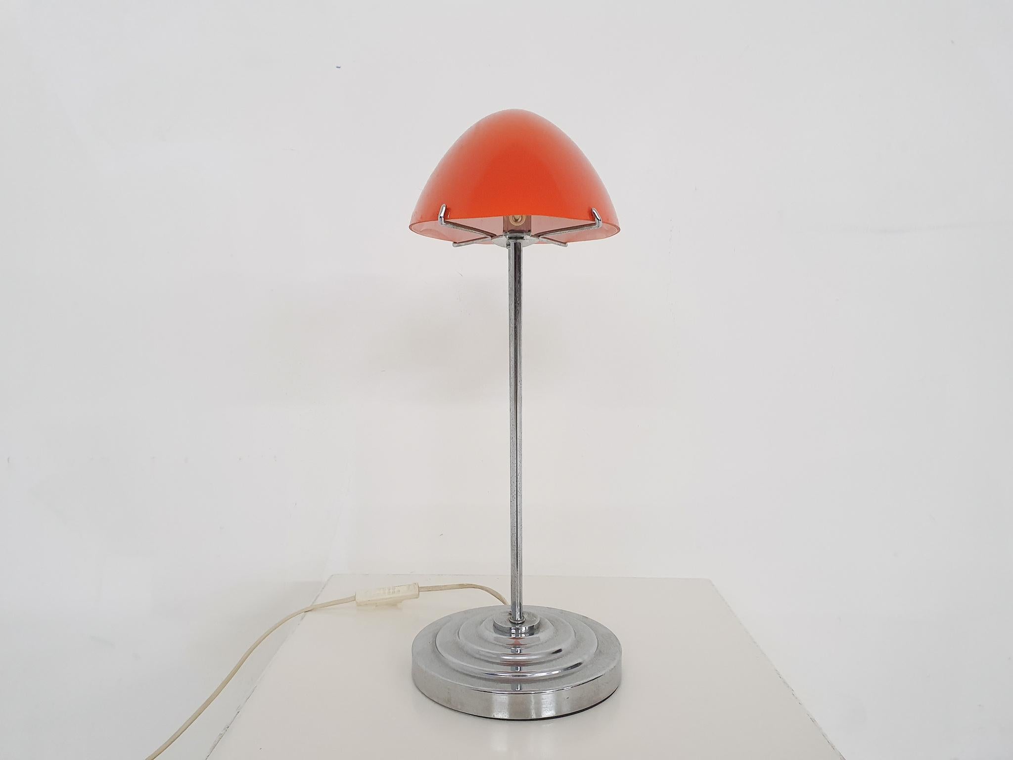 Art Deco Glass and Metal Desk Lamp 4