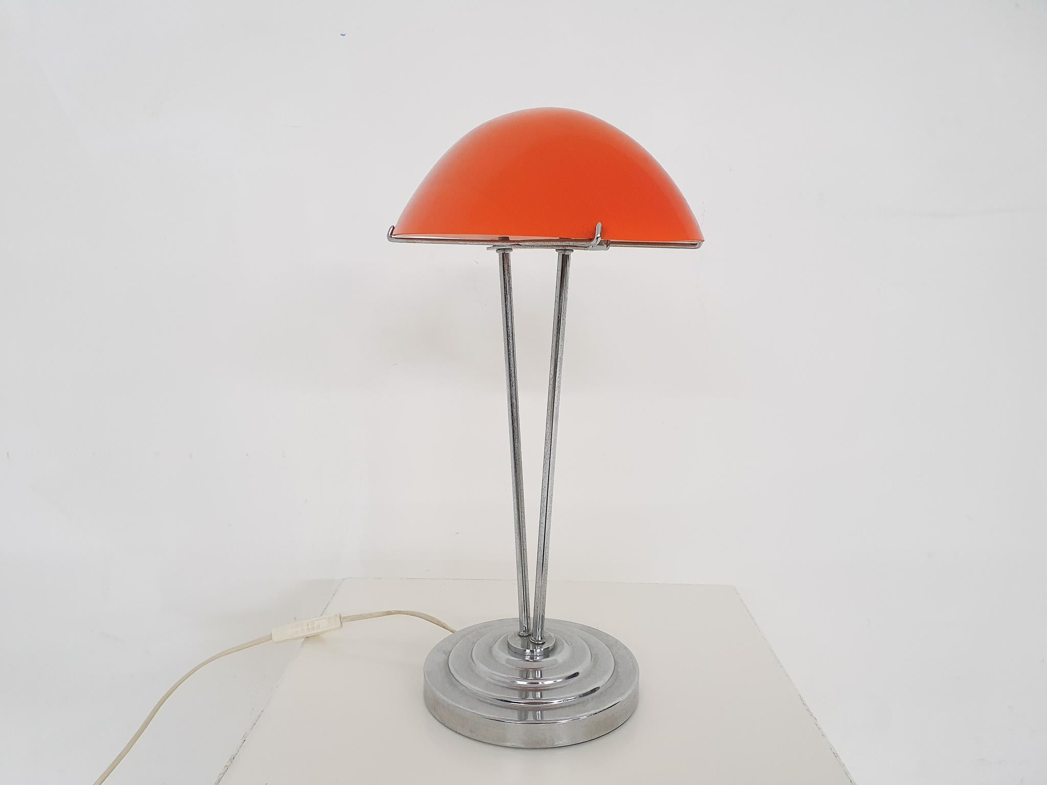 Art Deco Glass and Metal Desk Lamp 3